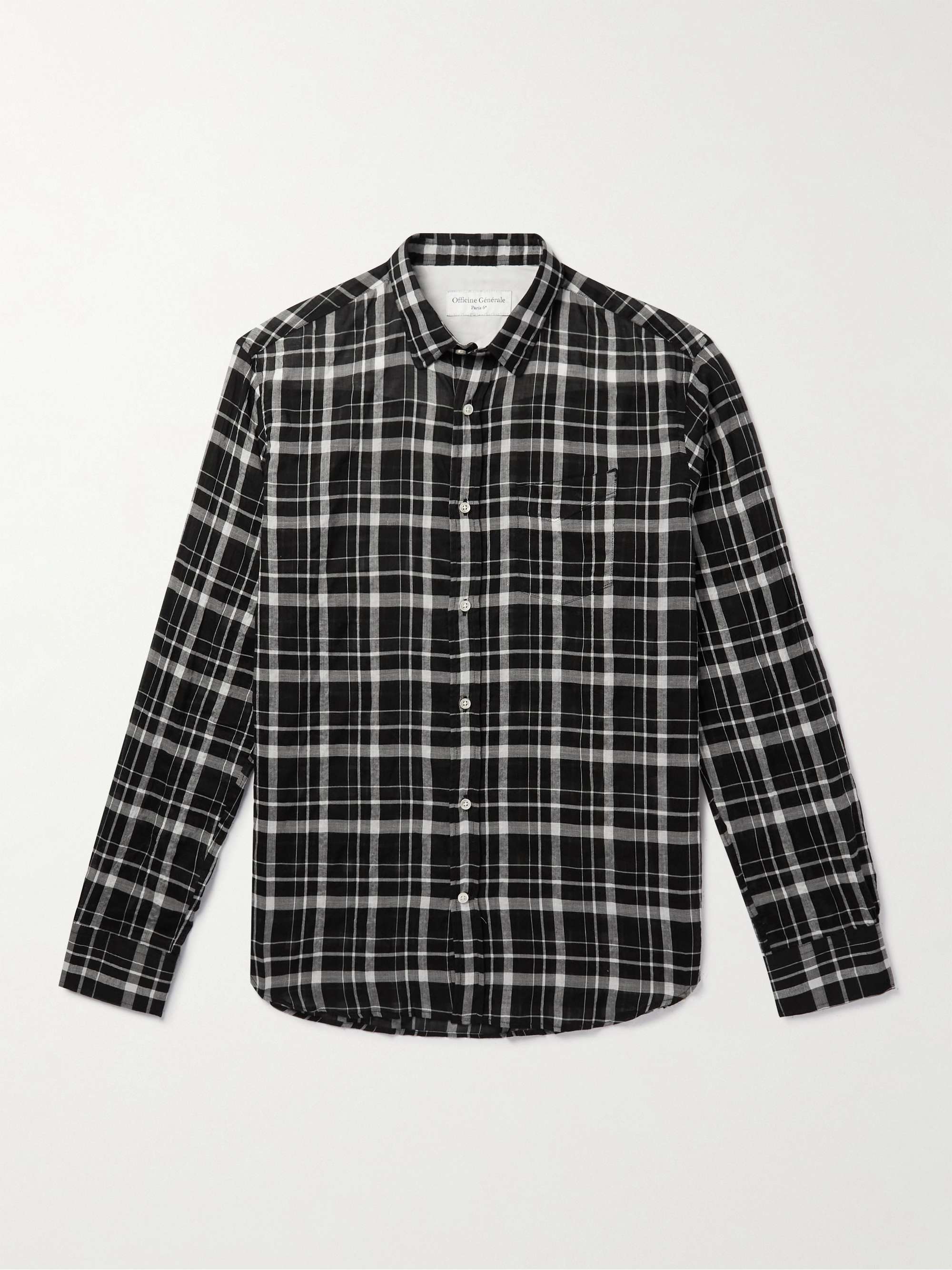 OFFICINE GÉNÉRALE Checked Cotton-Blend Shirt for Men | MR PORTER