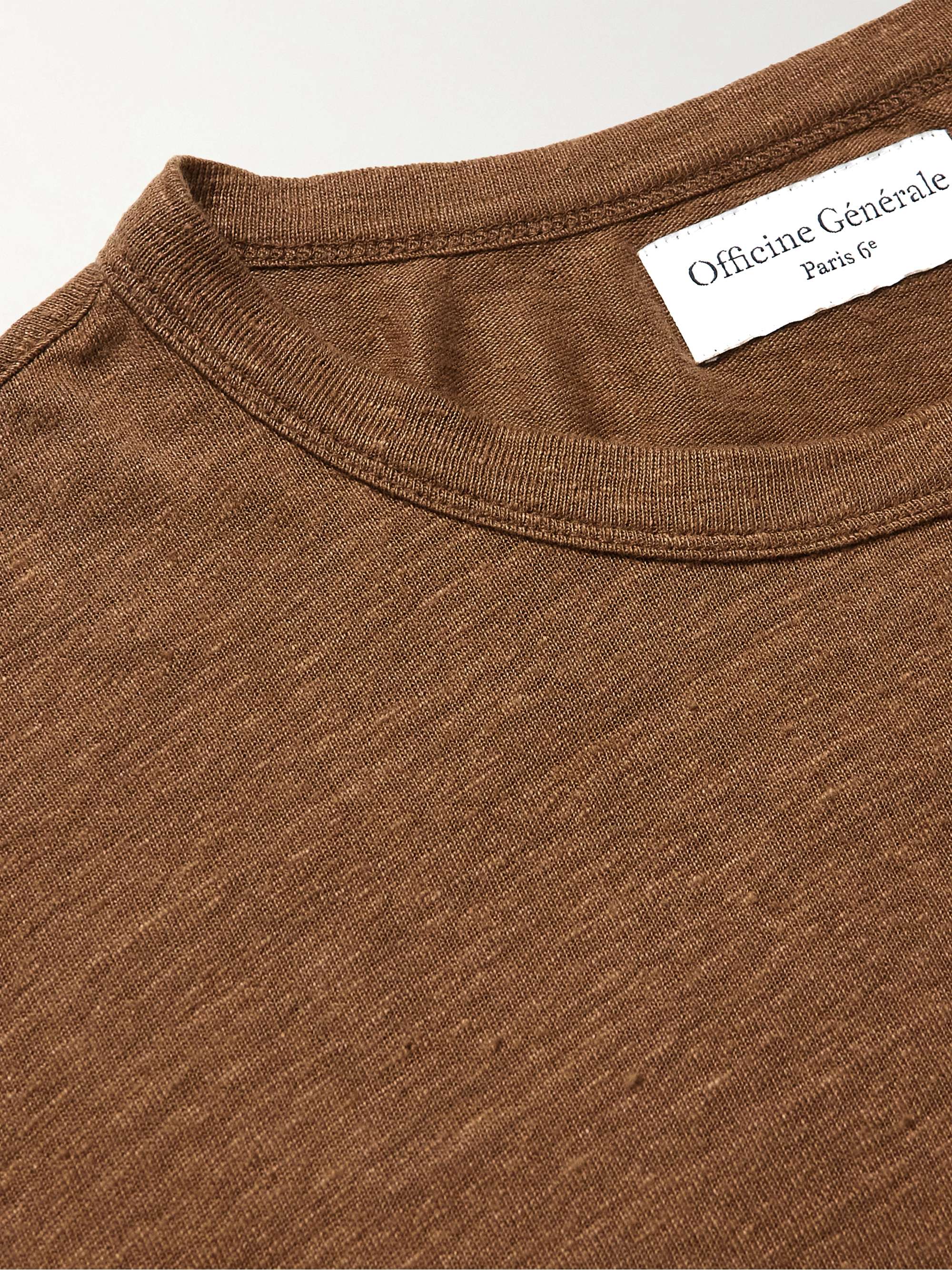 OFFICINE GÉNÉRALE Slub Stretch-Linen T-Shirt