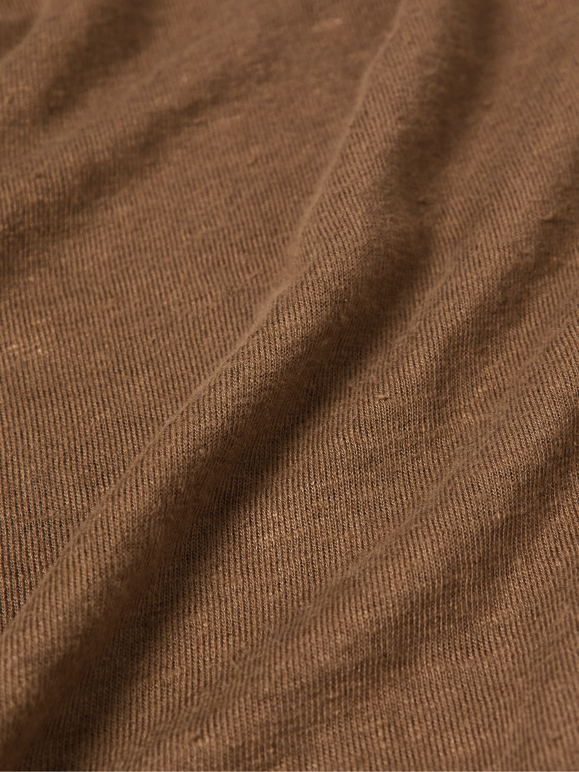 Officine Generale Slub Stretch-linen T-shirt In Brown