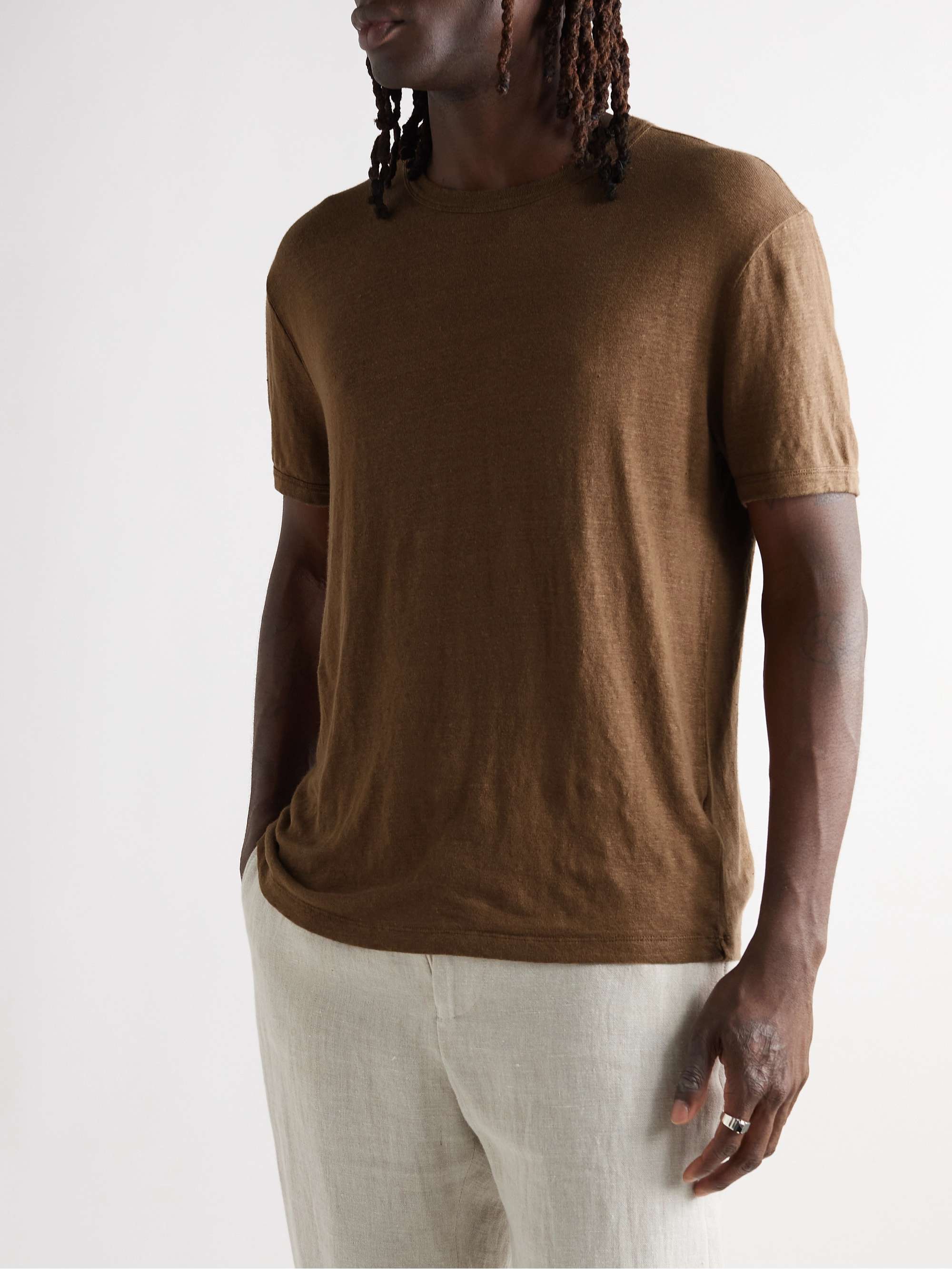OFFICINE GÉNÉRALE Slub Stretch-Linen T-Shirt