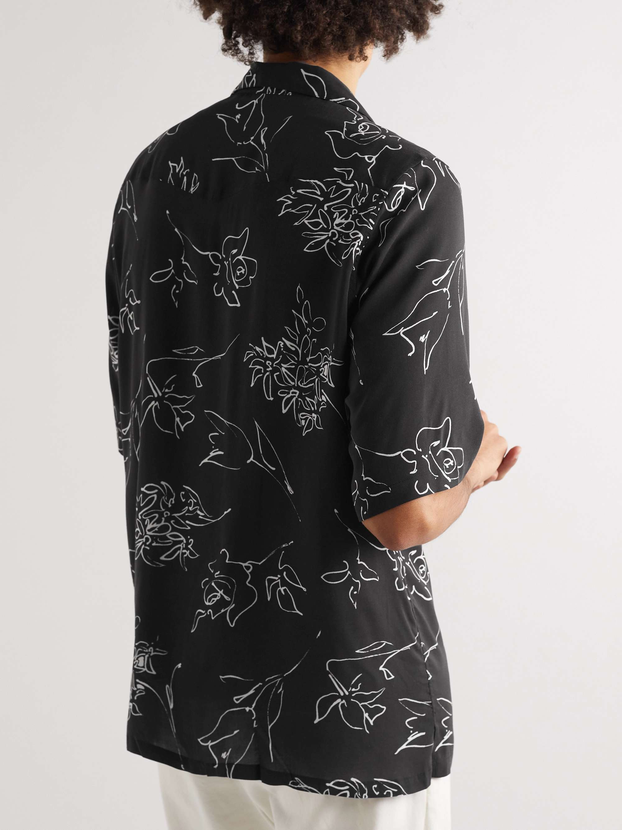 OFFICINE GÉNÉRALE Eren Camp-Collar Printed Crepe Shirt
