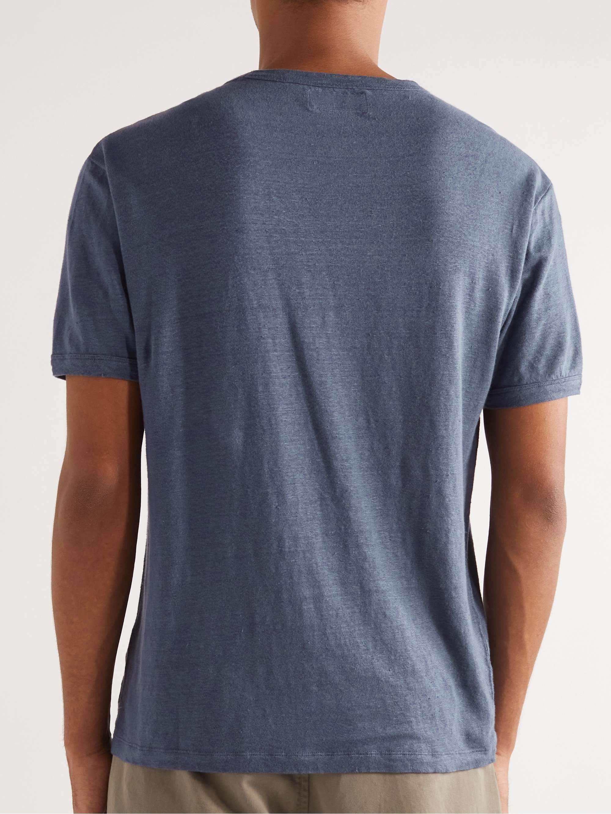 OFFICINE GÉNÉRALE Garment-Dyed Linen-Blend T-Shirt