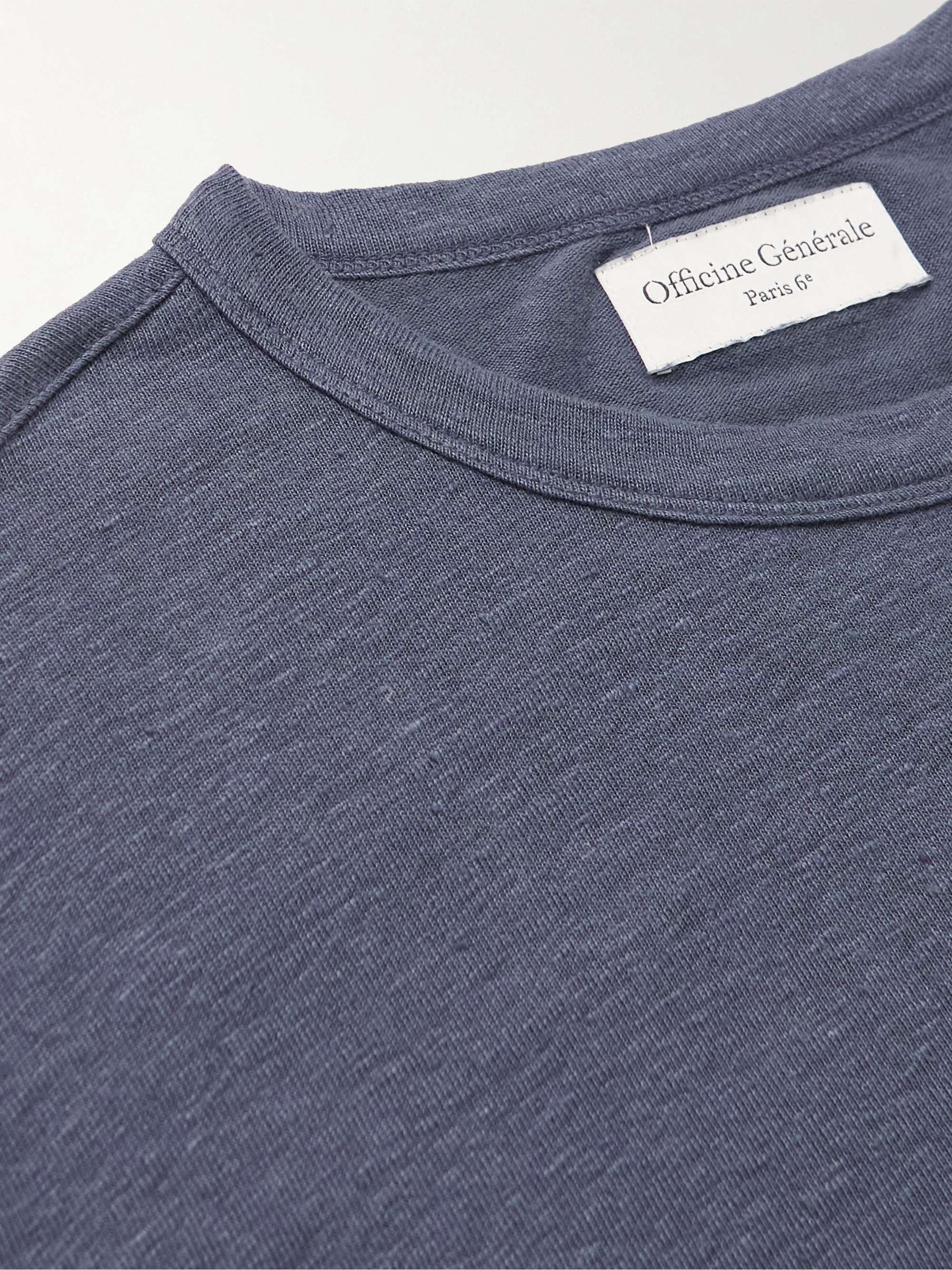OFFICINE GÉNÉRALE Garment-Dyed Linen-Blend T-Shirt