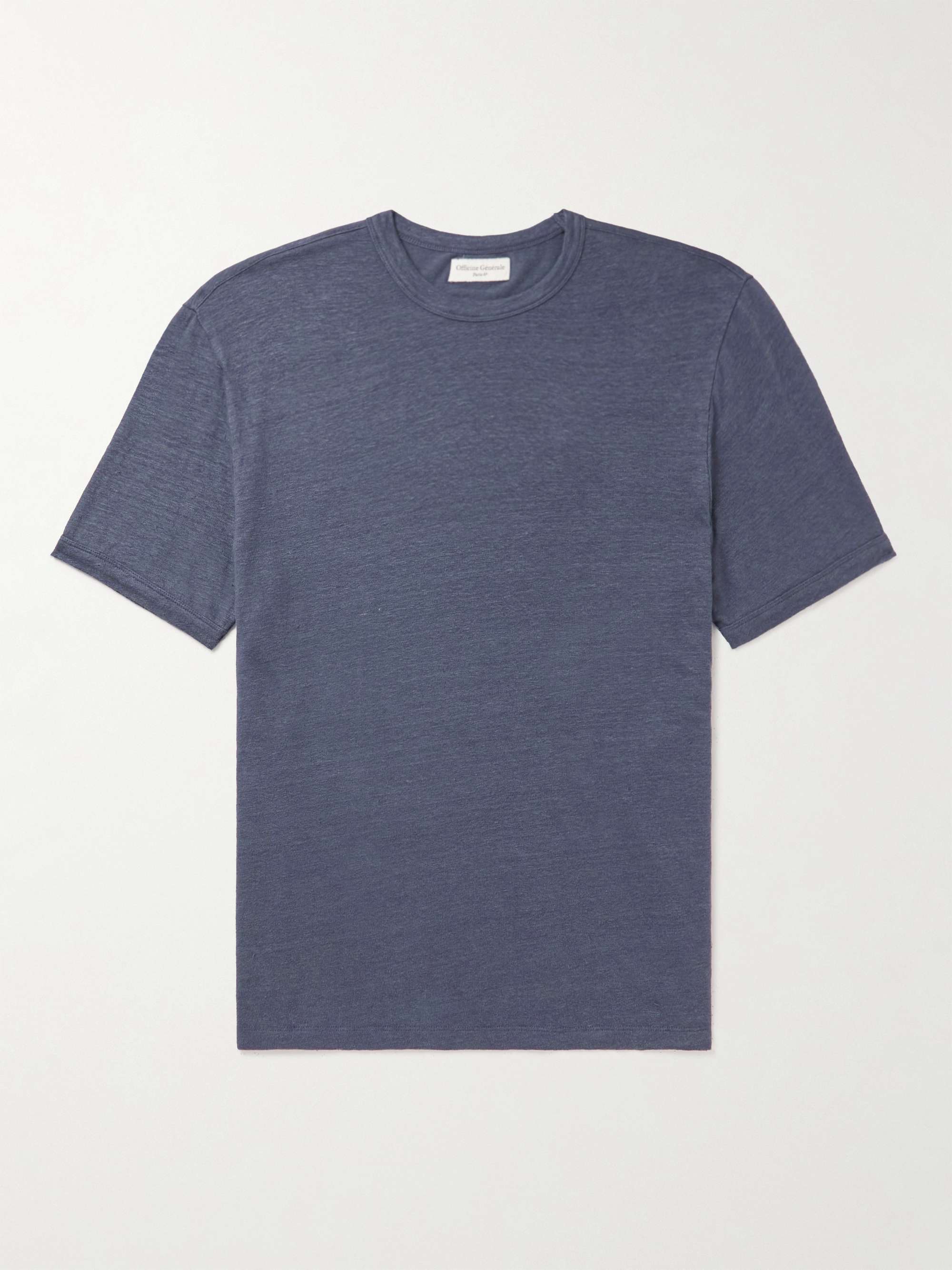 OFFICINE GÉNÉRALE Garment-Dyed Linen-Blend T-Shirt
