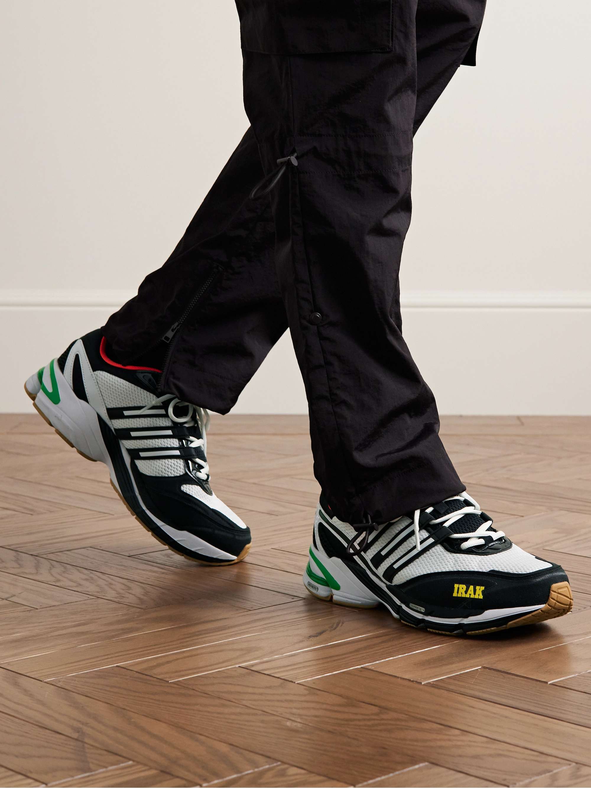 ADIDAS ORIGINALS + IRAK Supernova Cushion 7 Faux Suede and Leather-Trimmed Mesh Sneakers