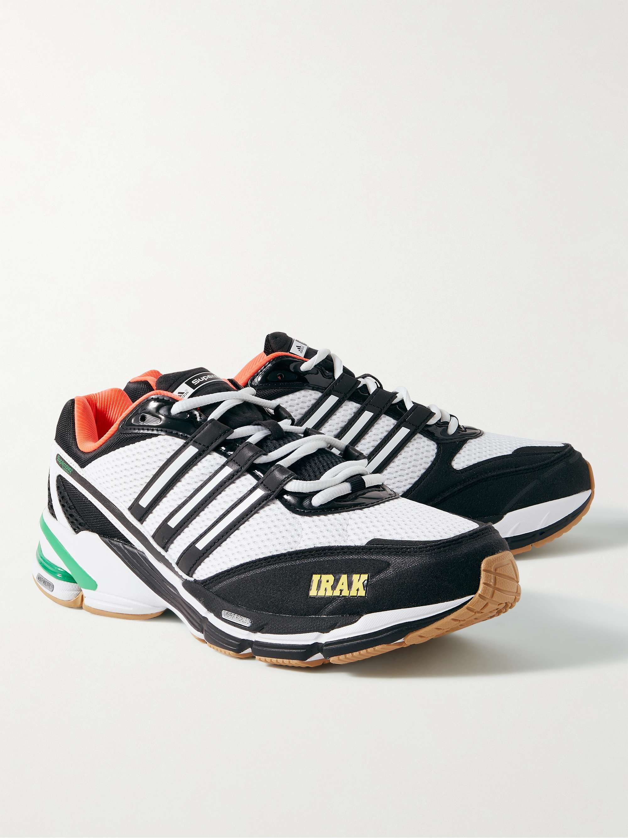 ADIDAS ORIGINALS + IRAK Supernova Cushion 7 Faux Suede and Leather-Trimmed Mesh Sneakers