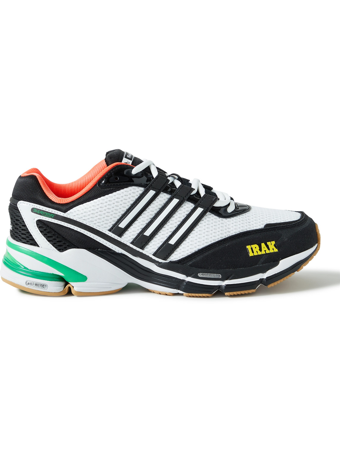 Adidas Originals Irak Supernova Cushion 7 Faux Suede And Leather-trimmed Mesh Sneakers In Black