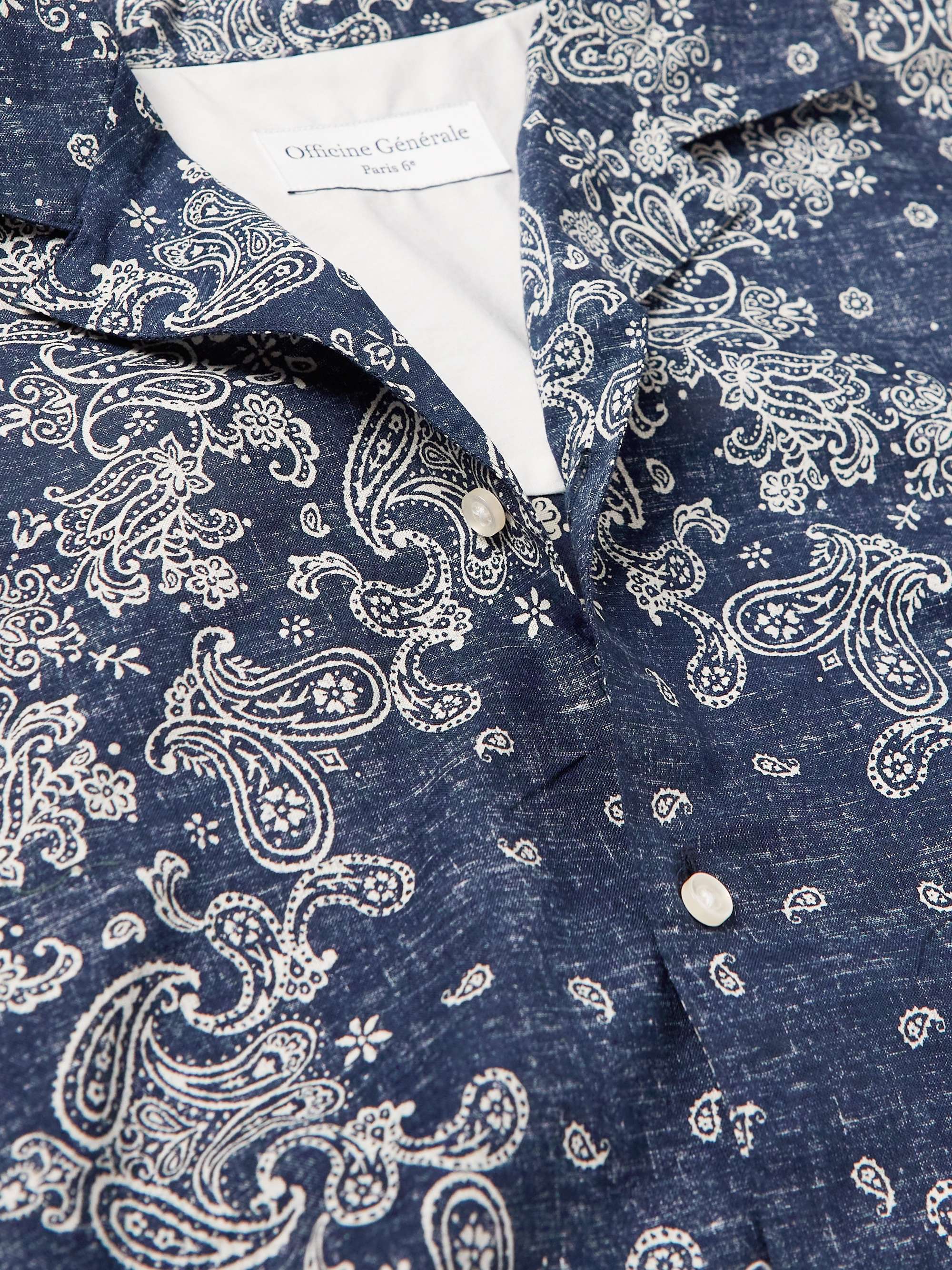 OFFICINE GÉNÉRALE Eren Camp-Collar Paisley-Print Cotton Shirt