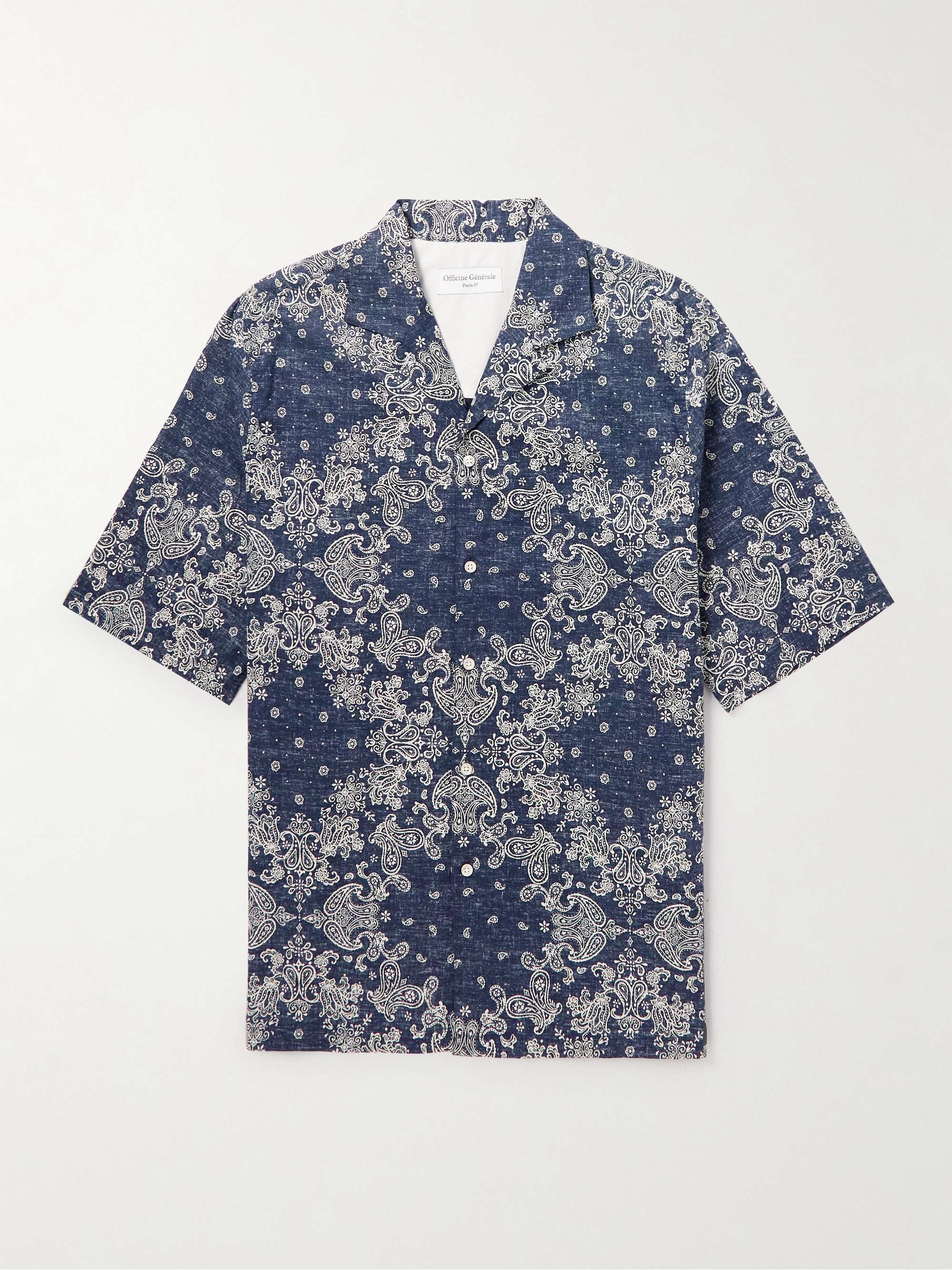 OFFICINE GÉNÉRALE Eren Camp-Collar Paisley-Print Cotton Shirt