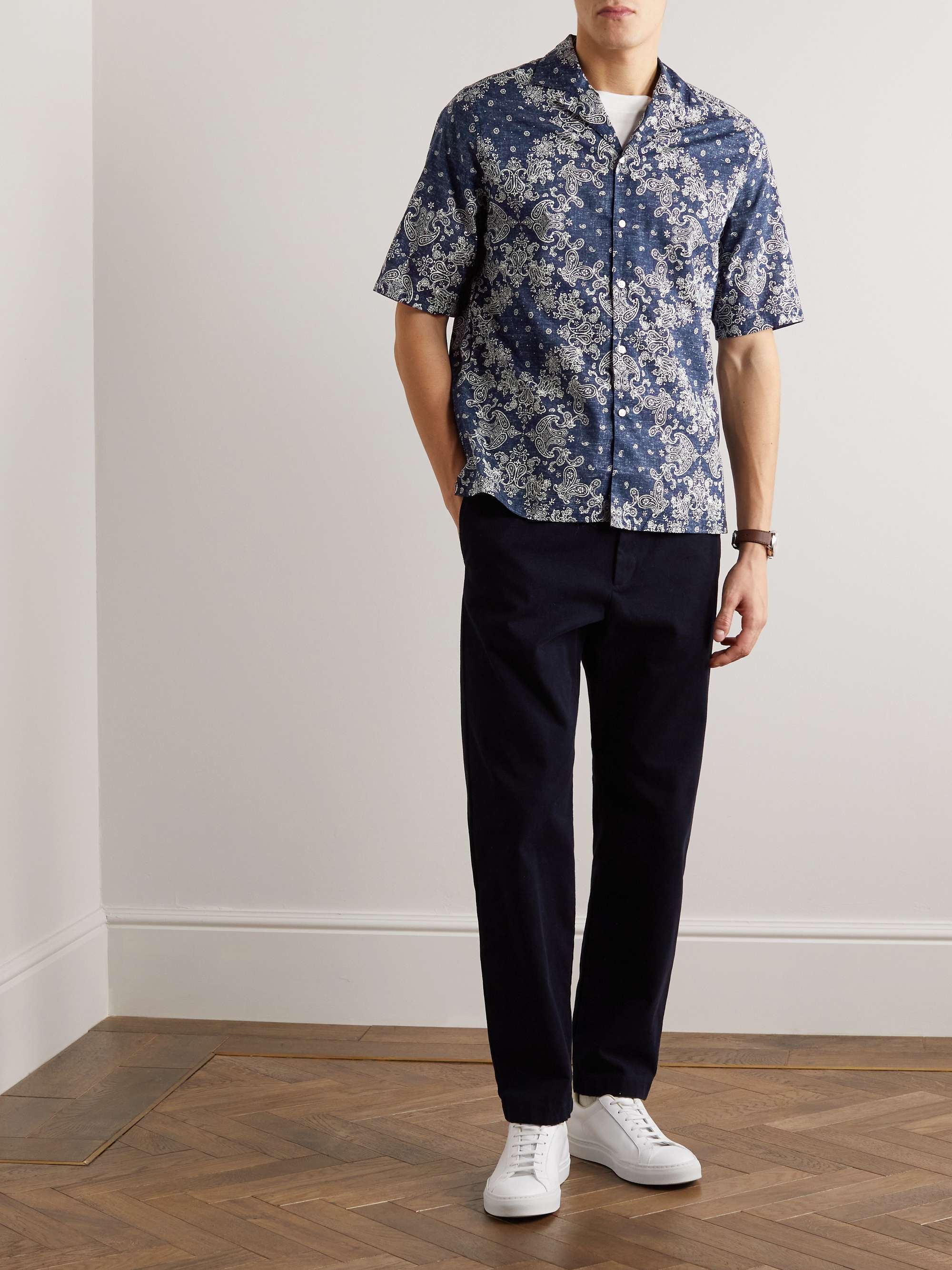 OFFICINE GÉNÉRALE Eren Camp-Collar Paisley-Print Cotton Shirt
