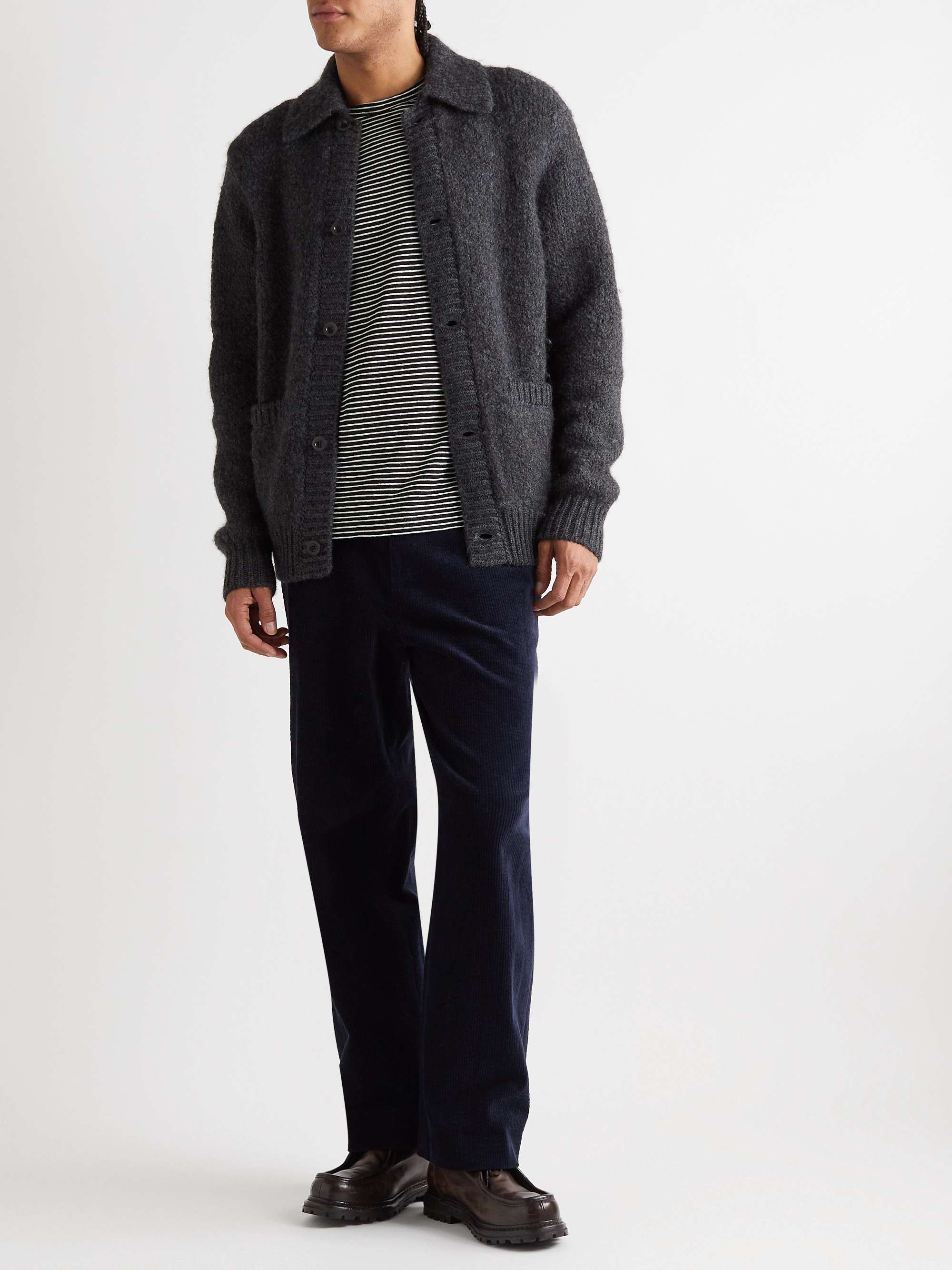 OFFICINE GÉNÉRALE Striped Cotton and Linen-Blend T-Shirt