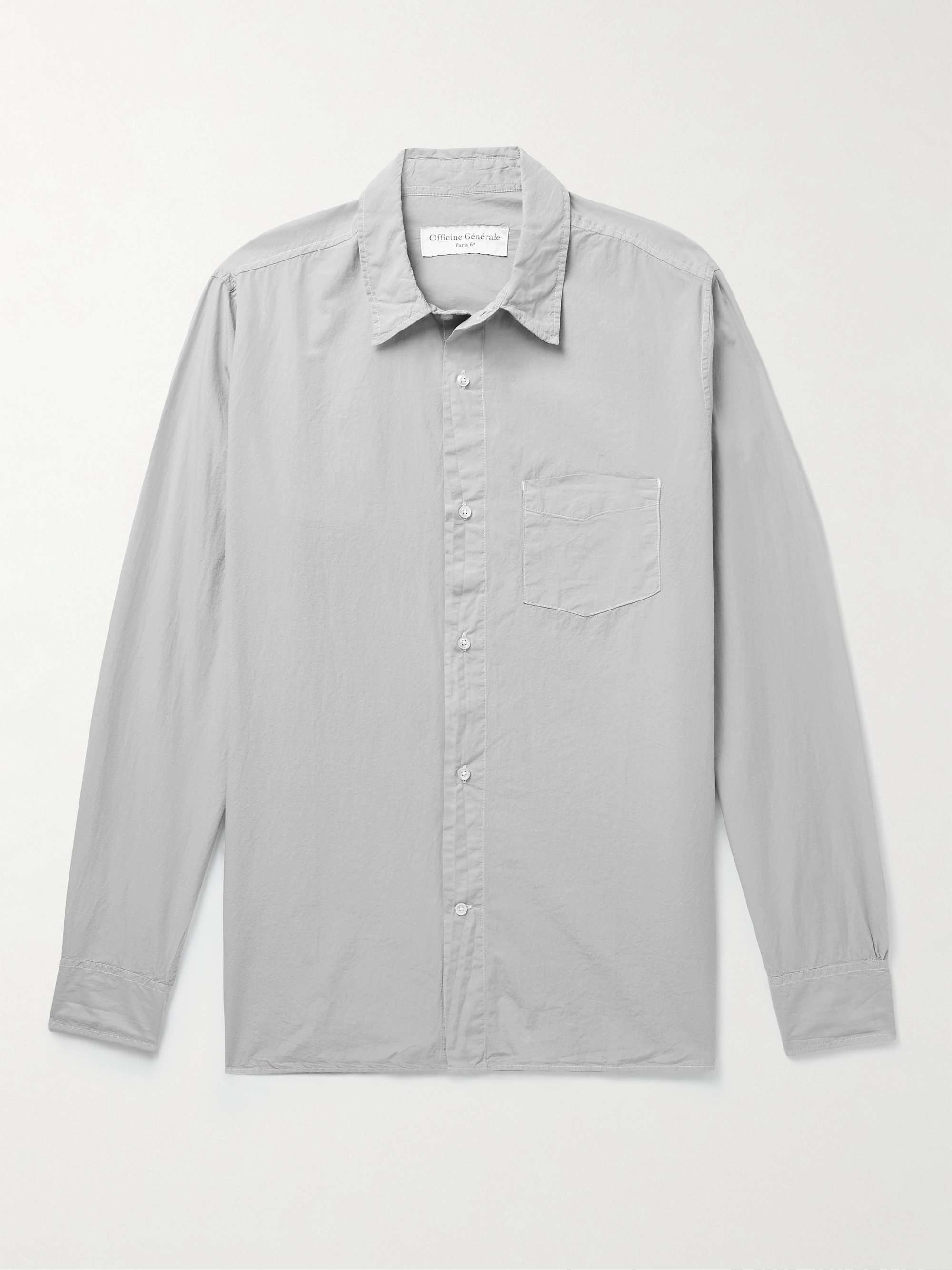 OFFICINE GÉNÉRALE Emory Garment-Dyed Cotton-Poplin Shirt