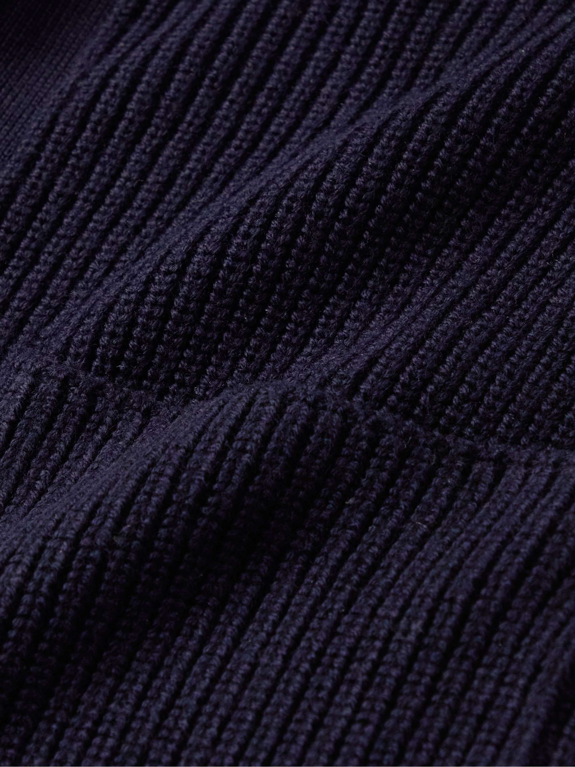 OFFICINE GÉNÉRALE Miles Ribbed Merino Wool Zip-Up Cardigan