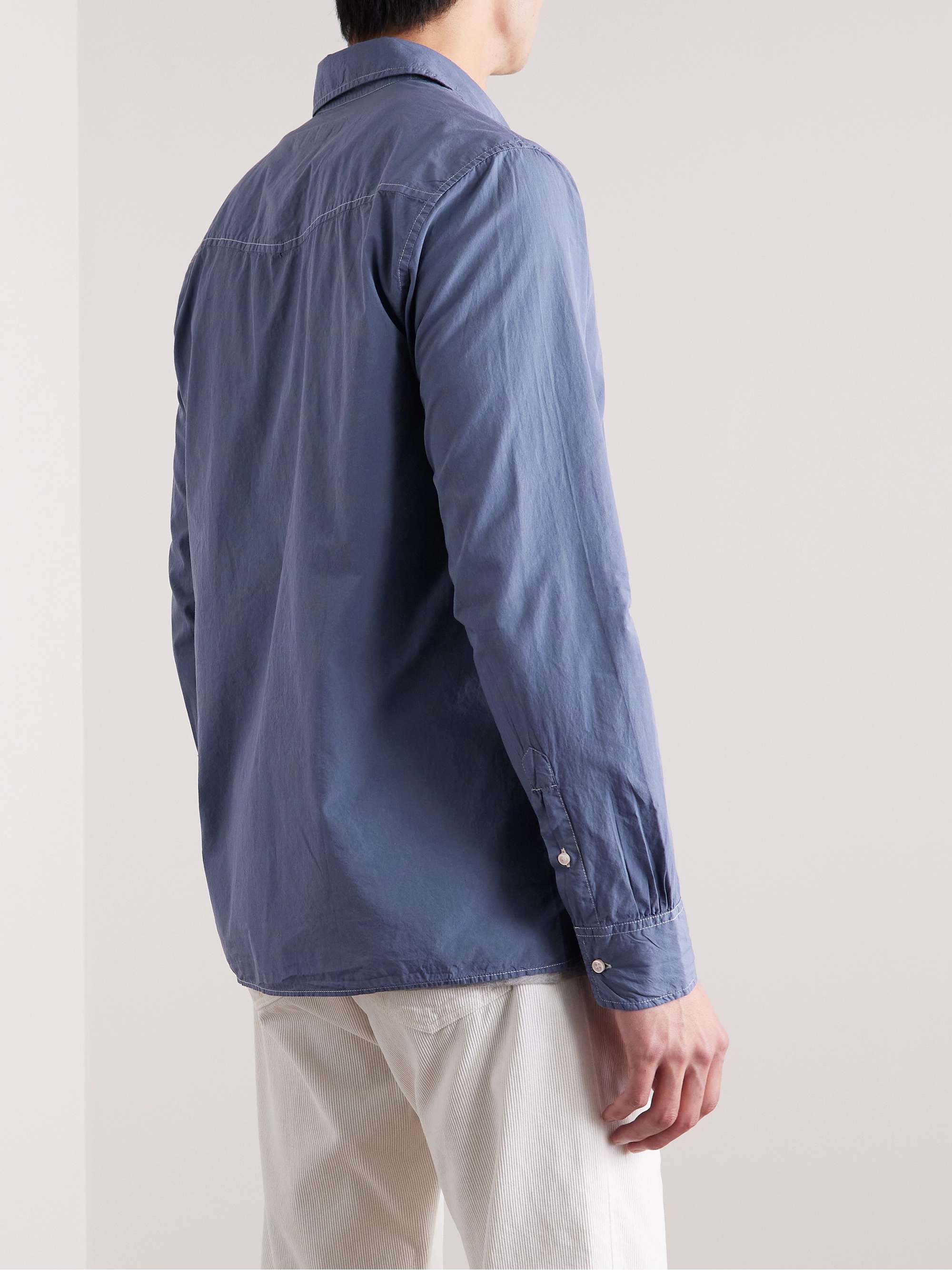 OFFICINE GÉNÉRALE Emory Garment-Dyed Cotton-Poplin Shirt for Men | MR ...