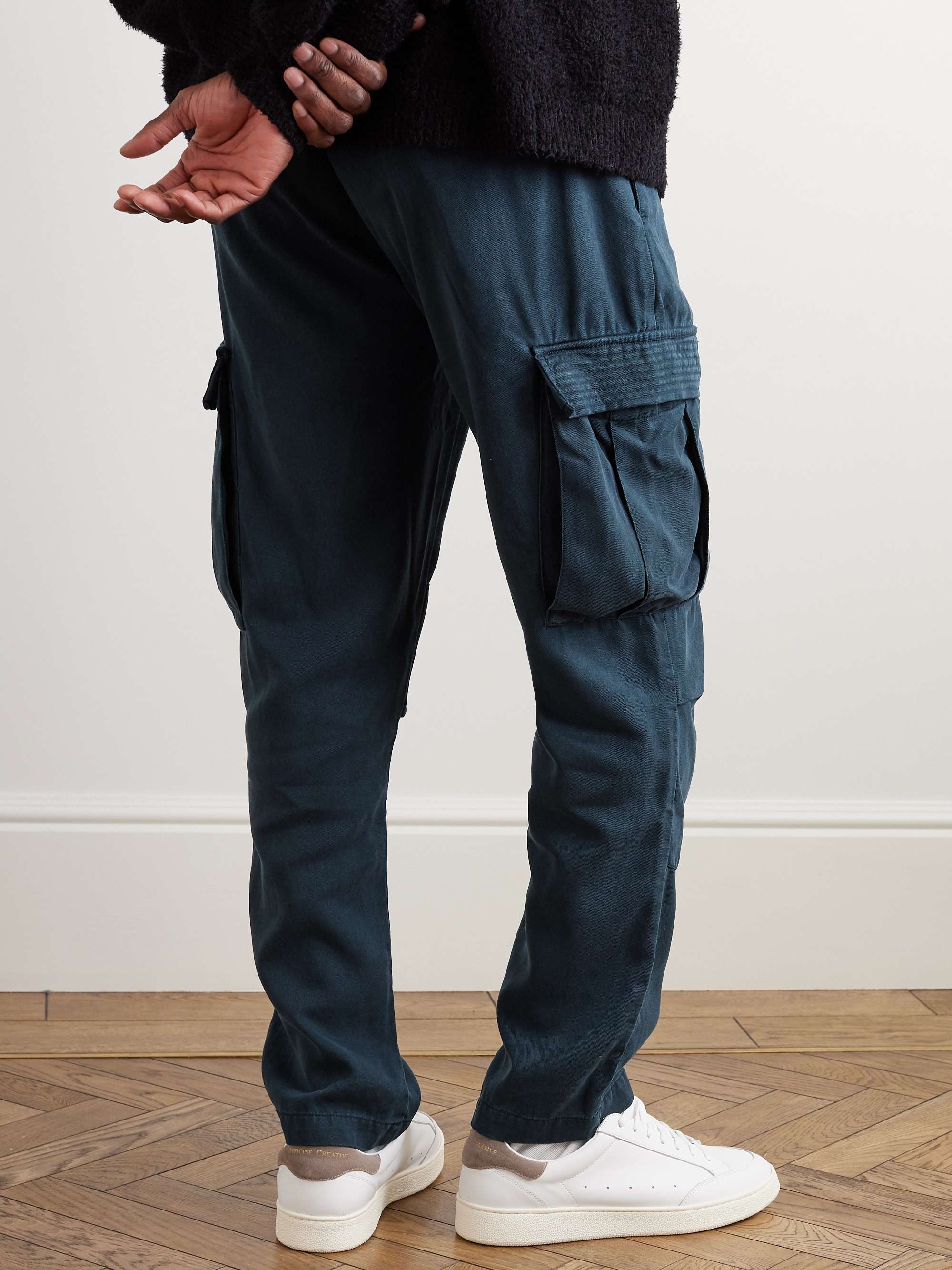 OFFICINE GÉNÉRALE Jay Tapered Lyocell-Twill Drawstring Cargo Trousers