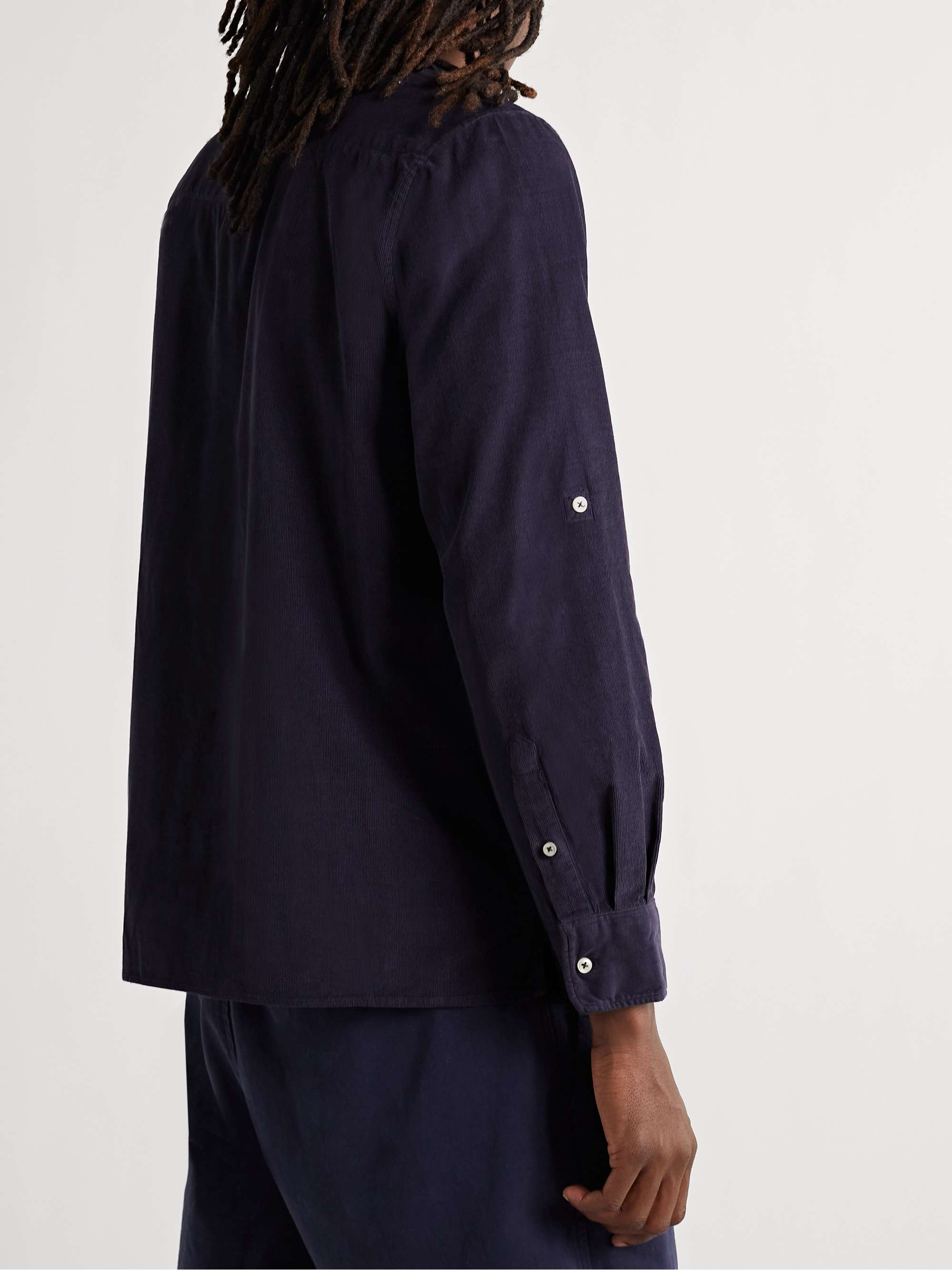 OFFICINE GÉNÉRALE Eric Camp-Collar Garment-Dyed Cotton-Corduroy Shirt