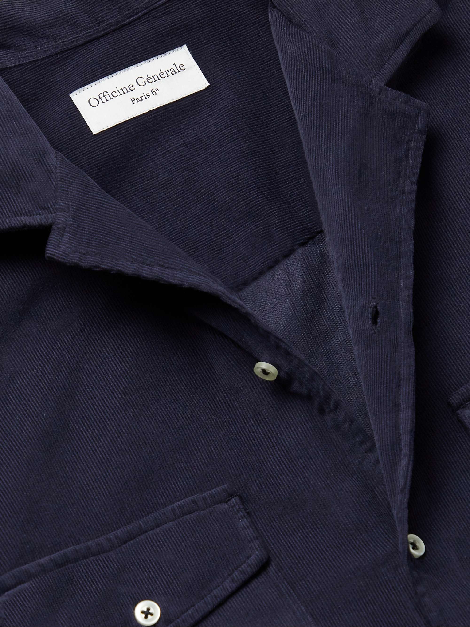 OFFICINE GÉNÉRALE Eric Camp-Collar Garment-Dyed Cotton-Corduroy Shirt