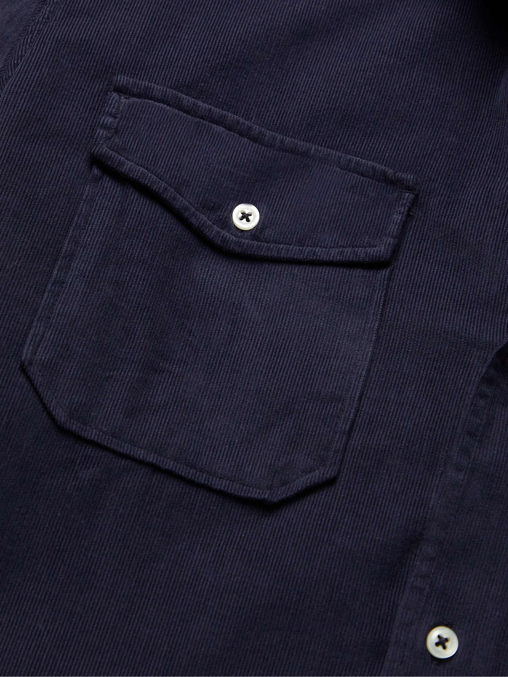 OFFICINE GÉNÉRALE Eric Camp-Collar Garment-Dyed Cotton-Corduroy Shirt