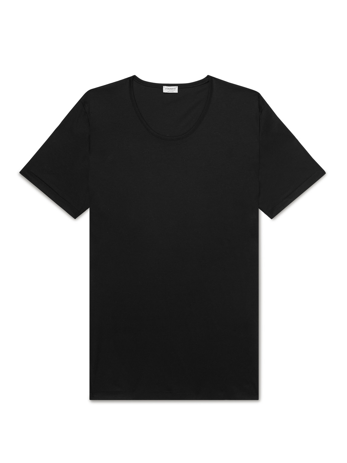 Shop Zimmerli Sea Island Cotton-jersey T-shirt In Black