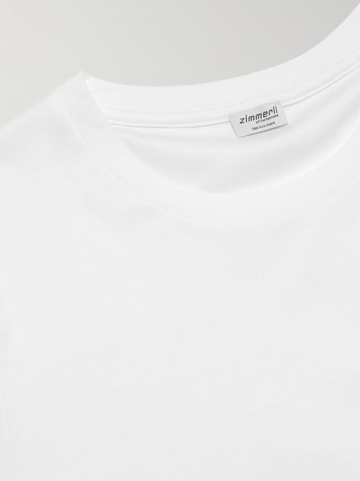 Shop Zimmerli Sea Island Cotton-jersey T-shirt In White