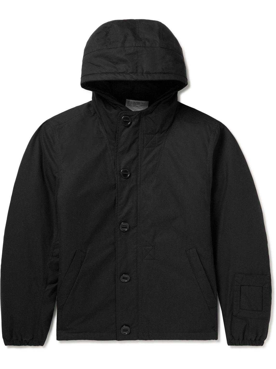 Applied Art Forms Cm1-1 Padded Cotton-gabardine Hooded Jacket In Black