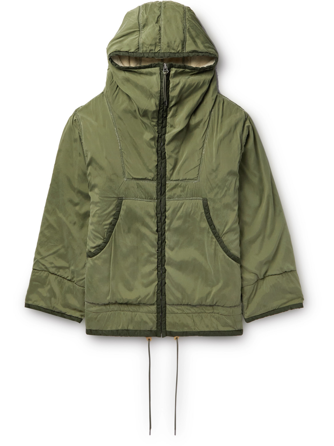 Applied Art Forms Cm1-4 Silk Hooded Jacket In Green
