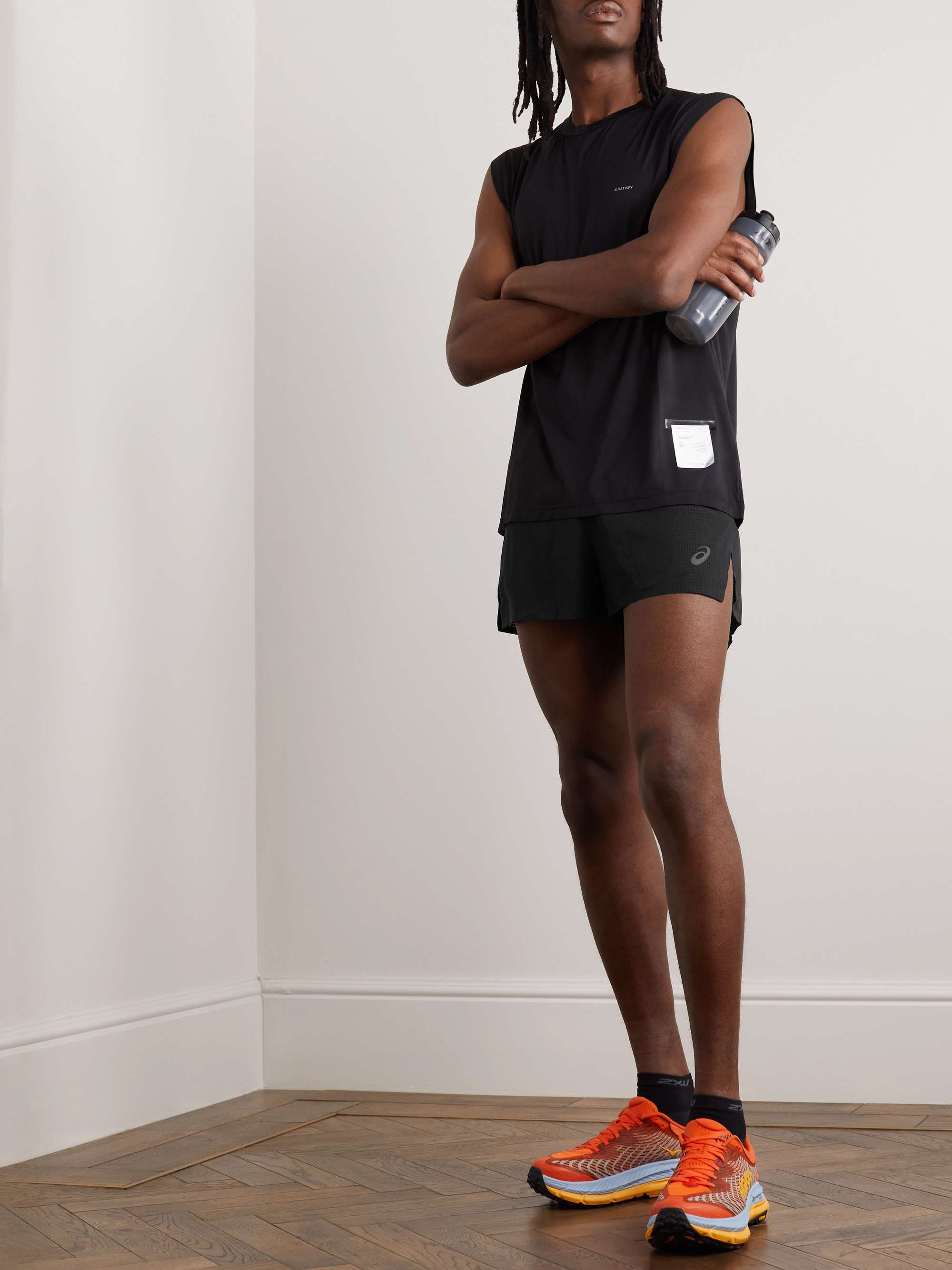 ASICS Metarun Straight-Leg Perforated Recycled-Ripstop Shorts