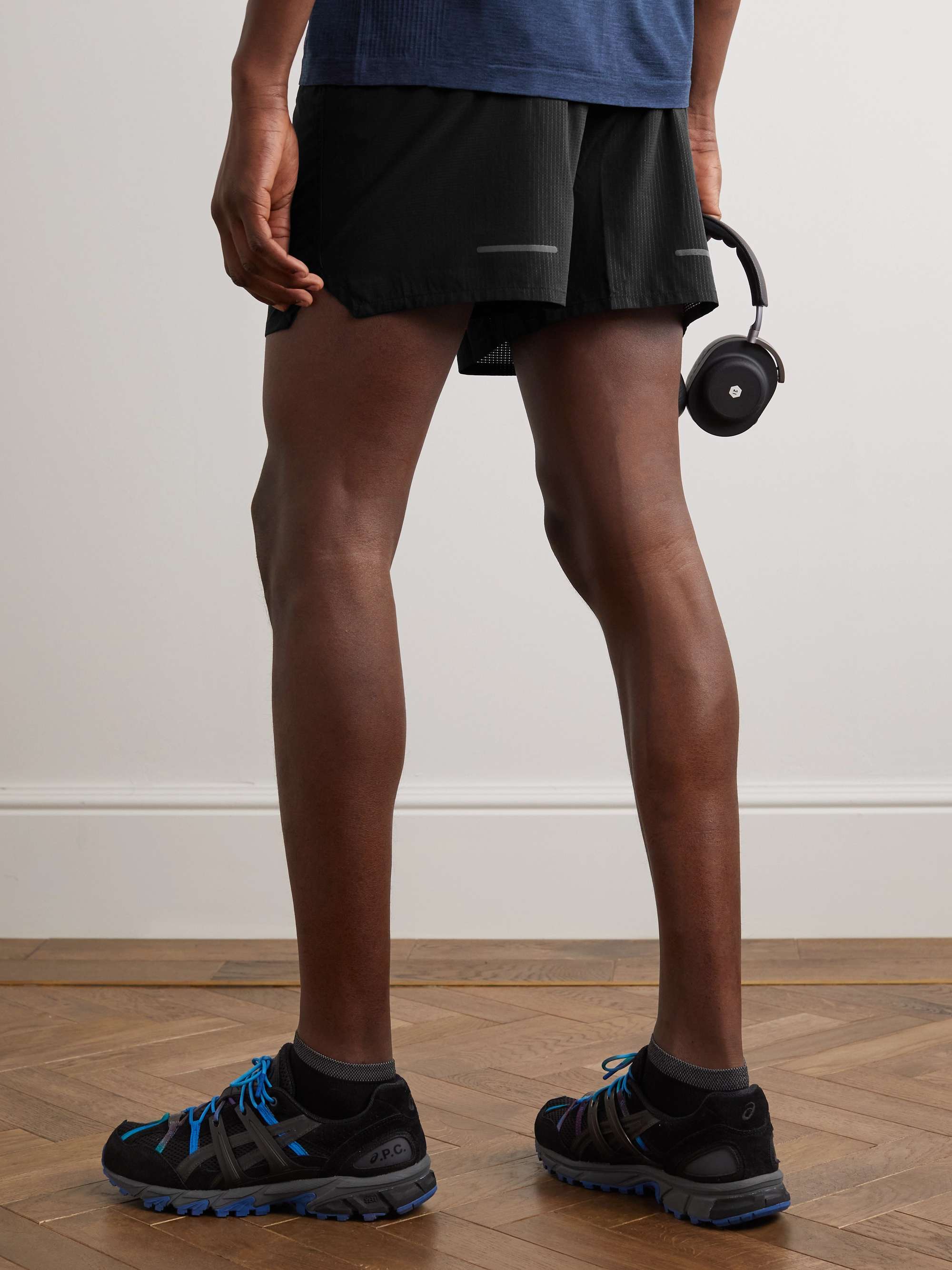 ASICS Ventilate Straight-Leg Perforated Stretch-Jersey Shorts