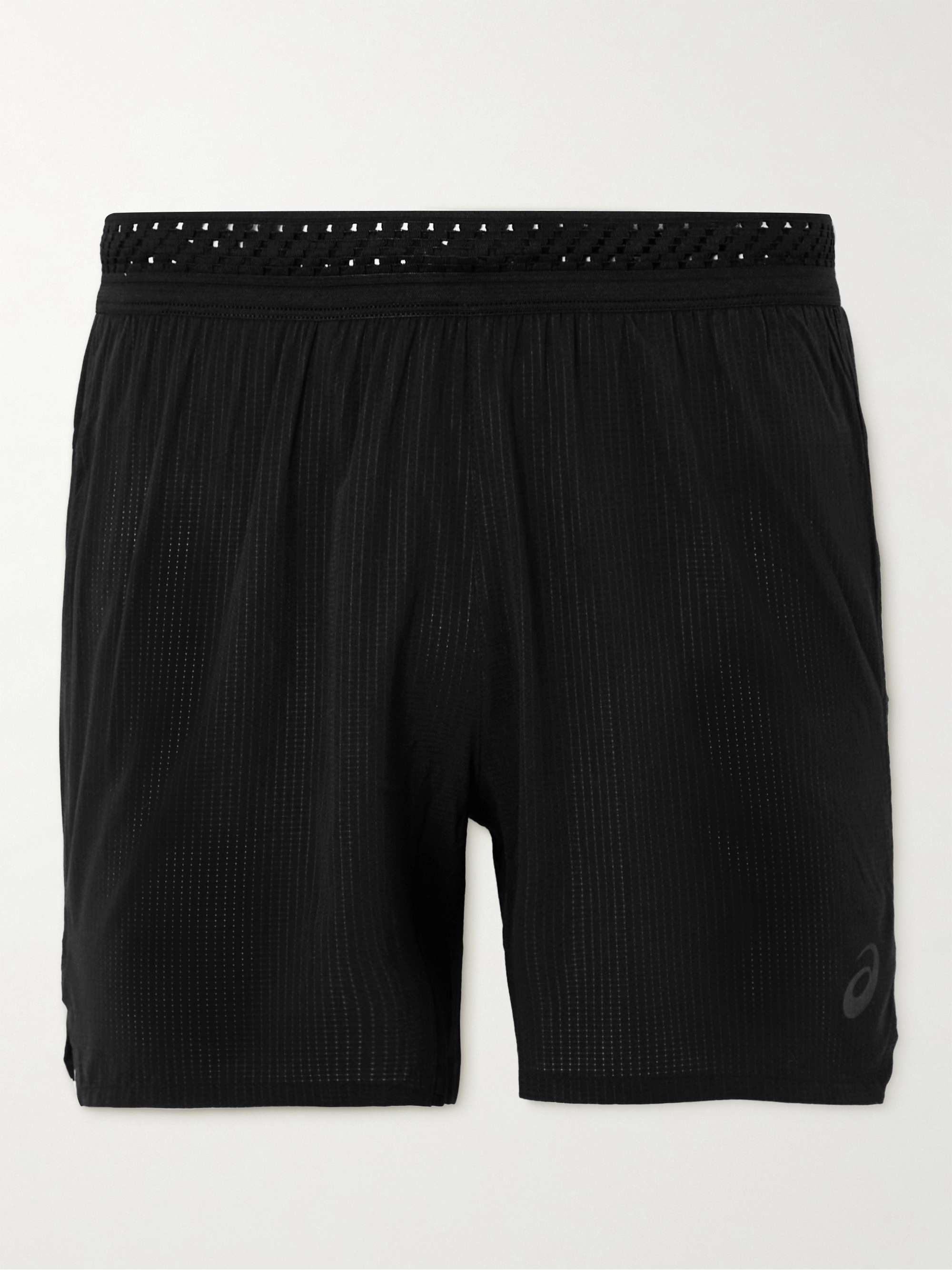 ASICS Ventilate Straight-Leg Perforated Stretch-Jersey Shorts