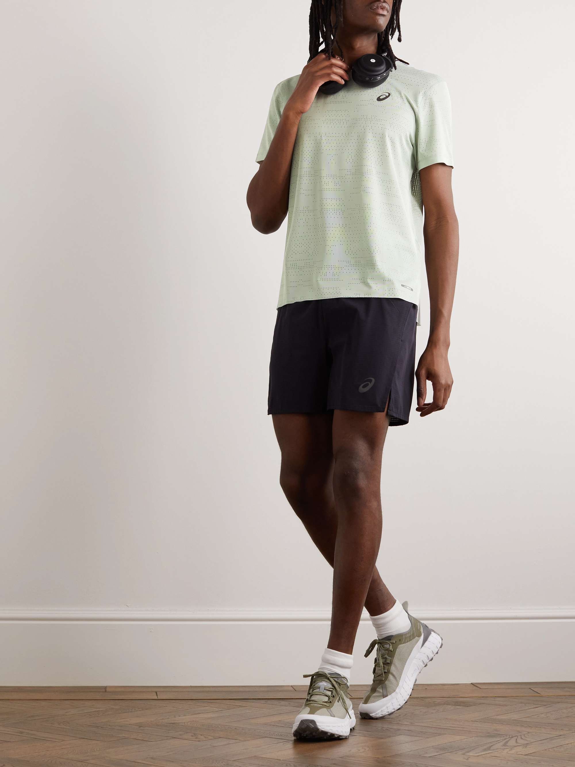 ASICS Ventilate Logo-Print Perforated Recycled-Jersey T-Shirt