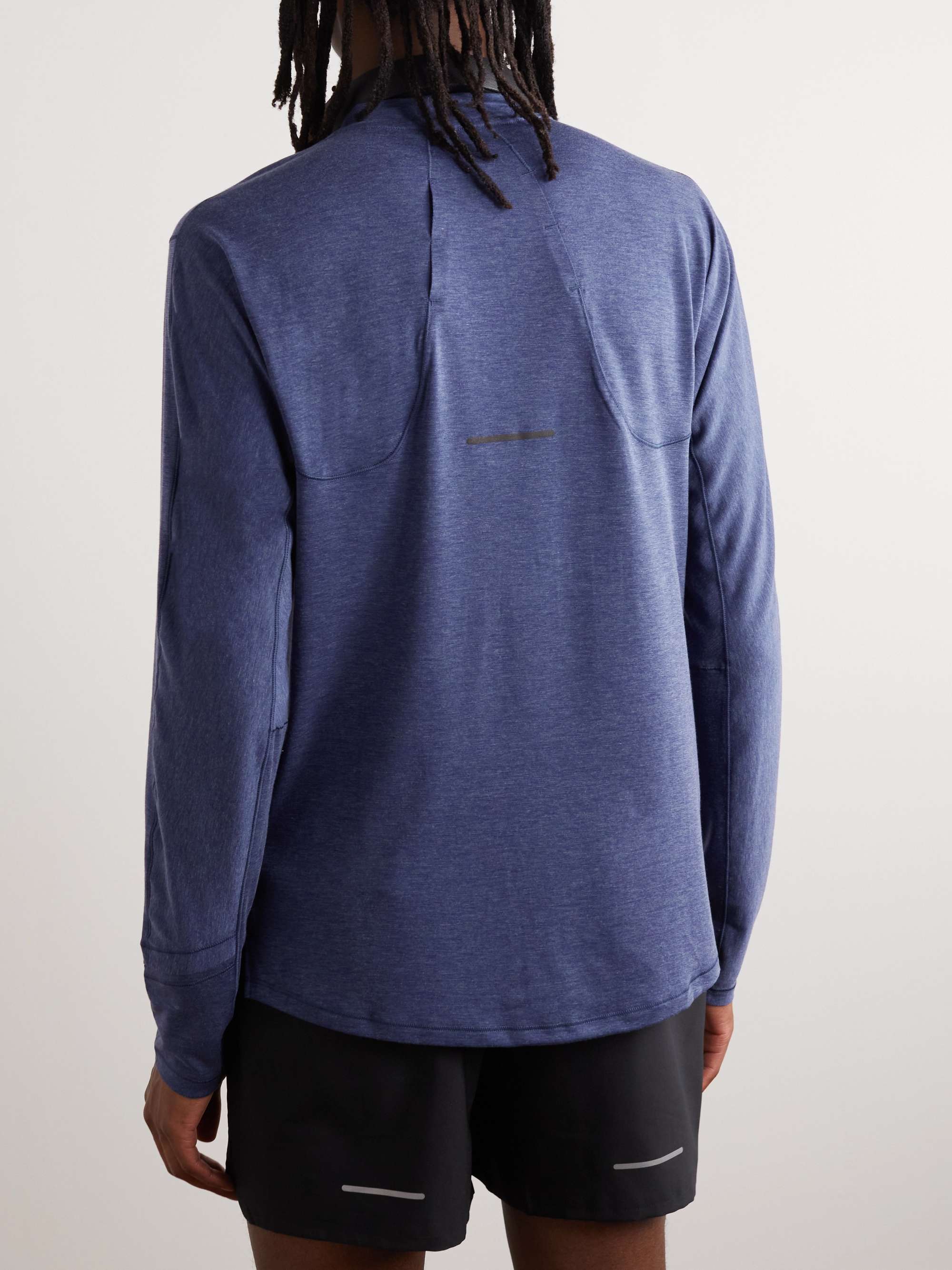 ASICS METARUN™ Logo-Print Recycled-Jersey Half-Zip Top