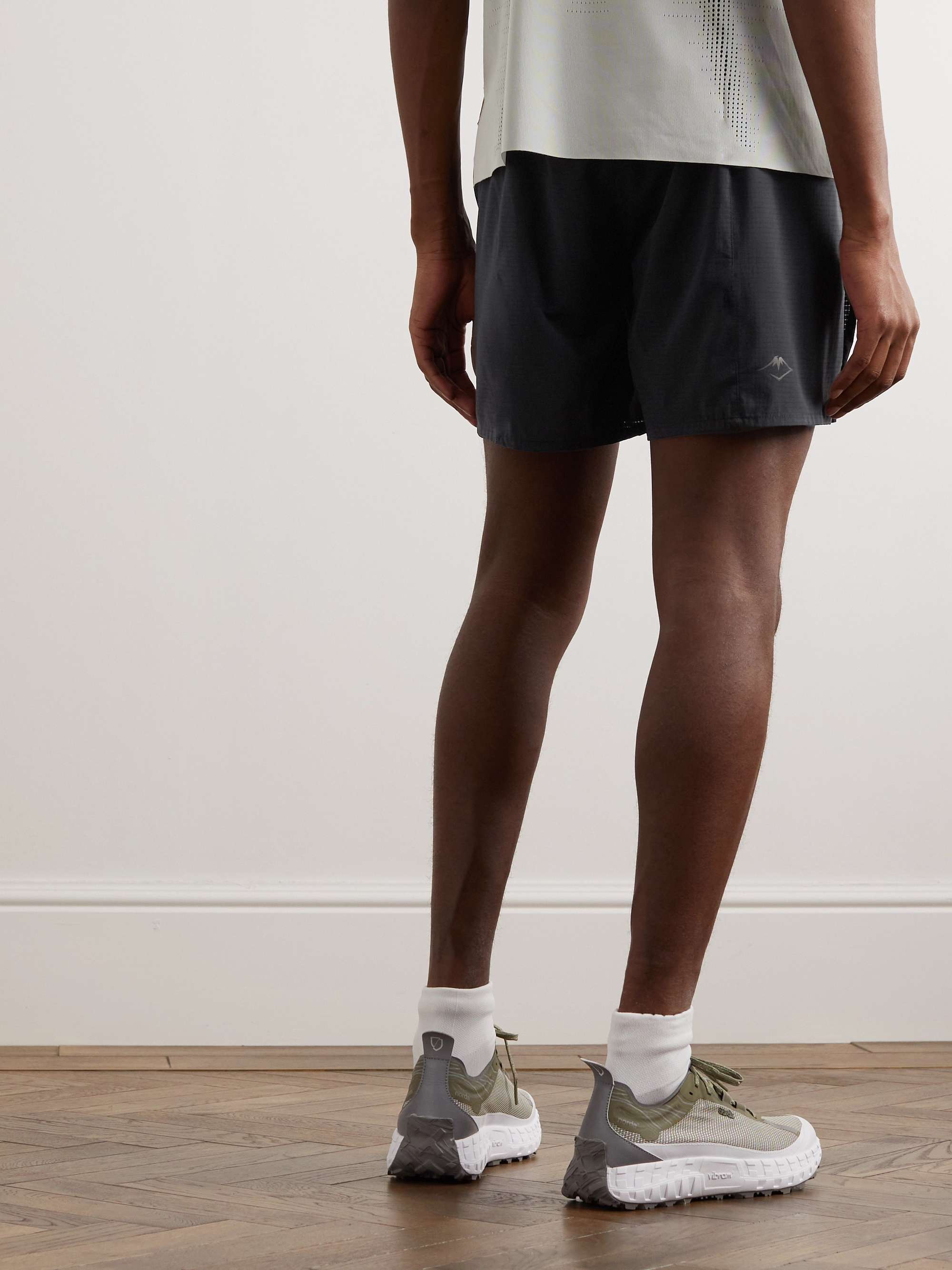 ASICS Fujitrail Straight-Leg Perfoated Stretch-Shell and Mesh Shorts