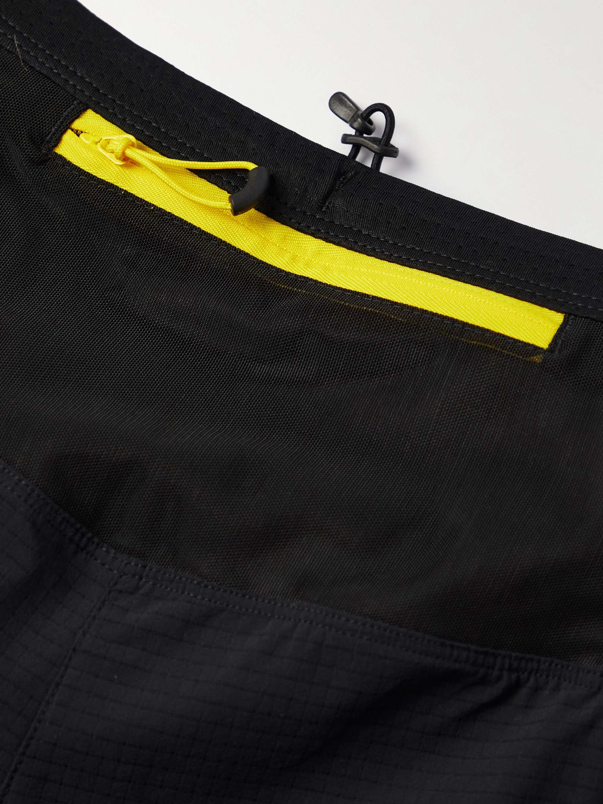 ASICS Fujitrail Straight-Leg Perfoated Stretch-Shell and Mesh Shorts