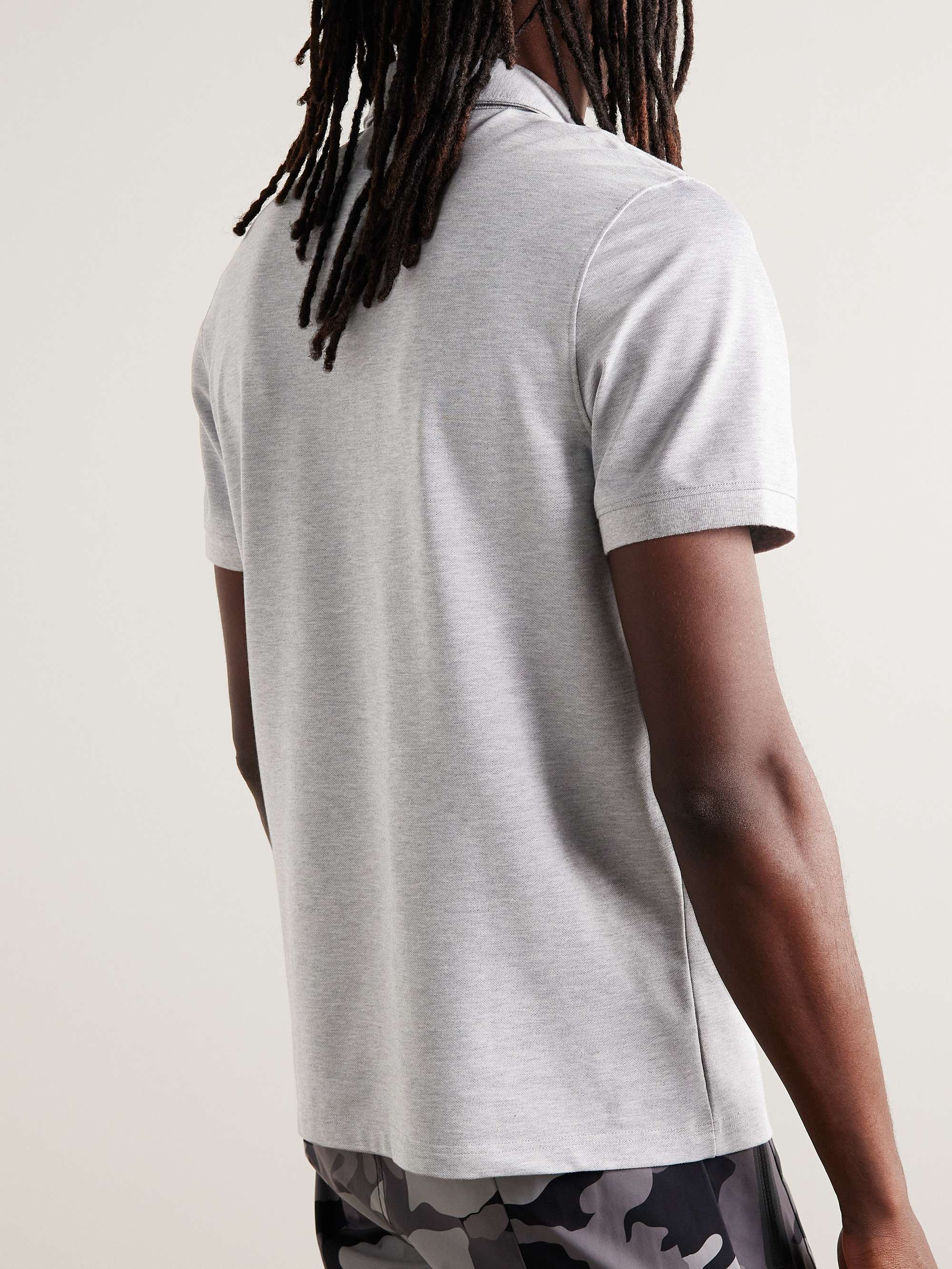 BOGNER Timo Logo-Appliquéd Striped Cotton-Blend Piqué Polo Shirt