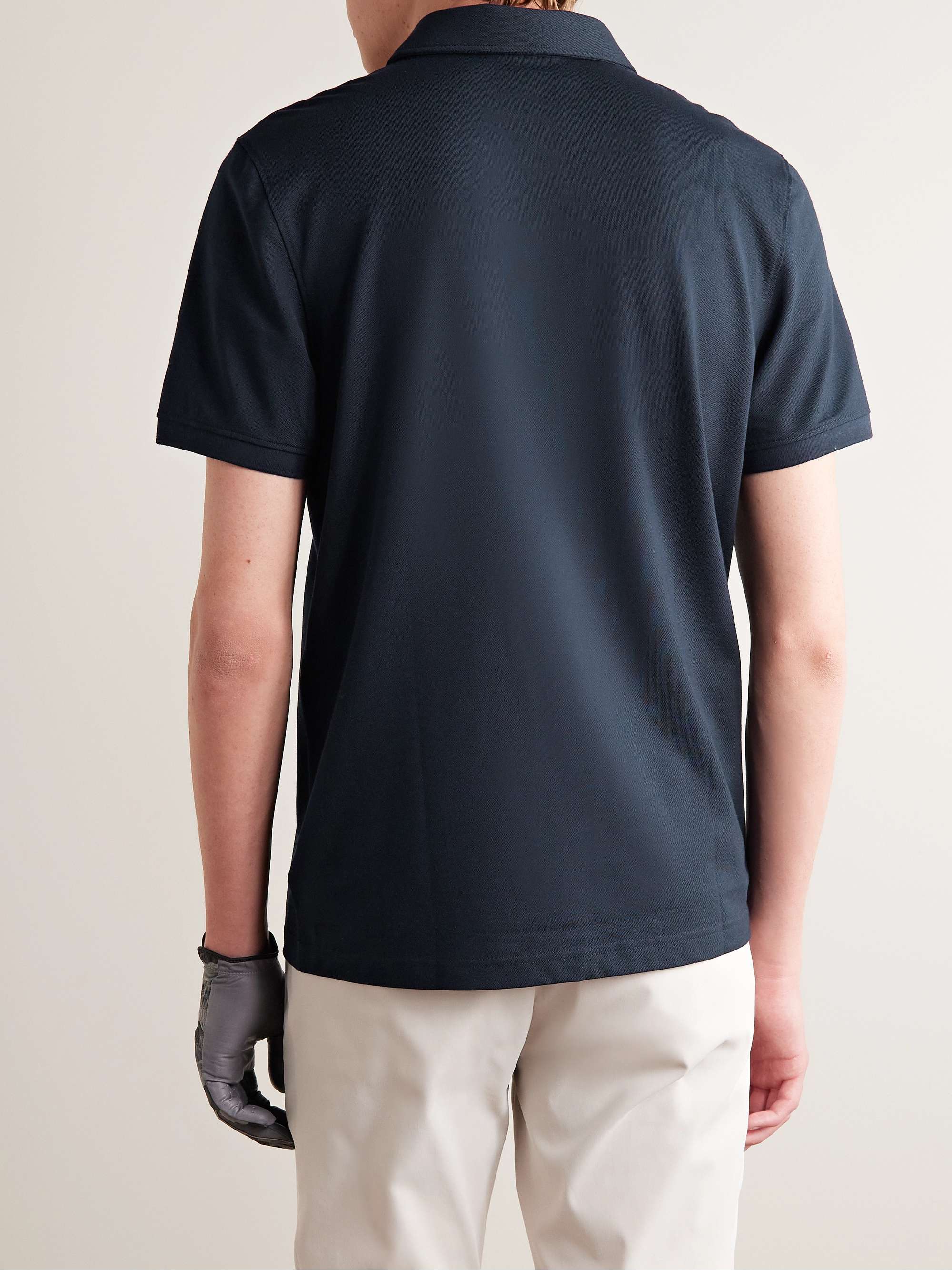 BOGNER Timo Logo-Appliquéd Striped Cotton-Blend Piqué Polo Shirt