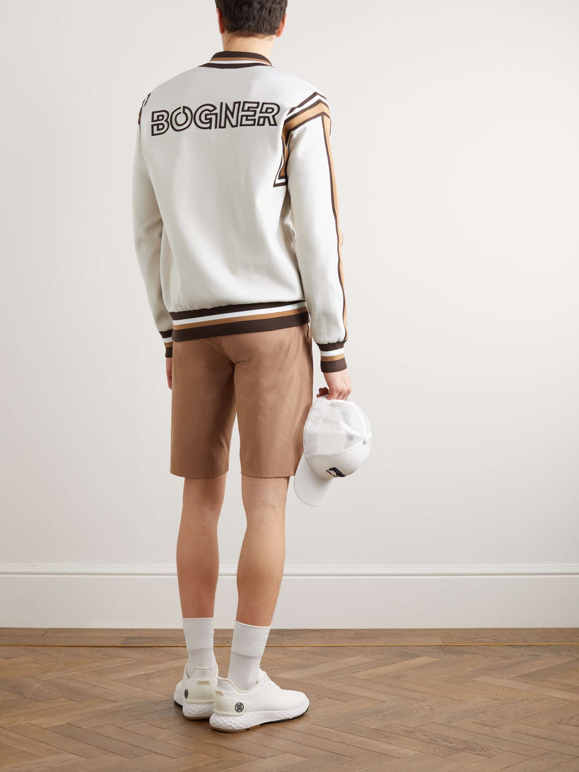 BOGNER Theodor Logo-Embroidered Stretch-Knit Golf Bomber Jacket
