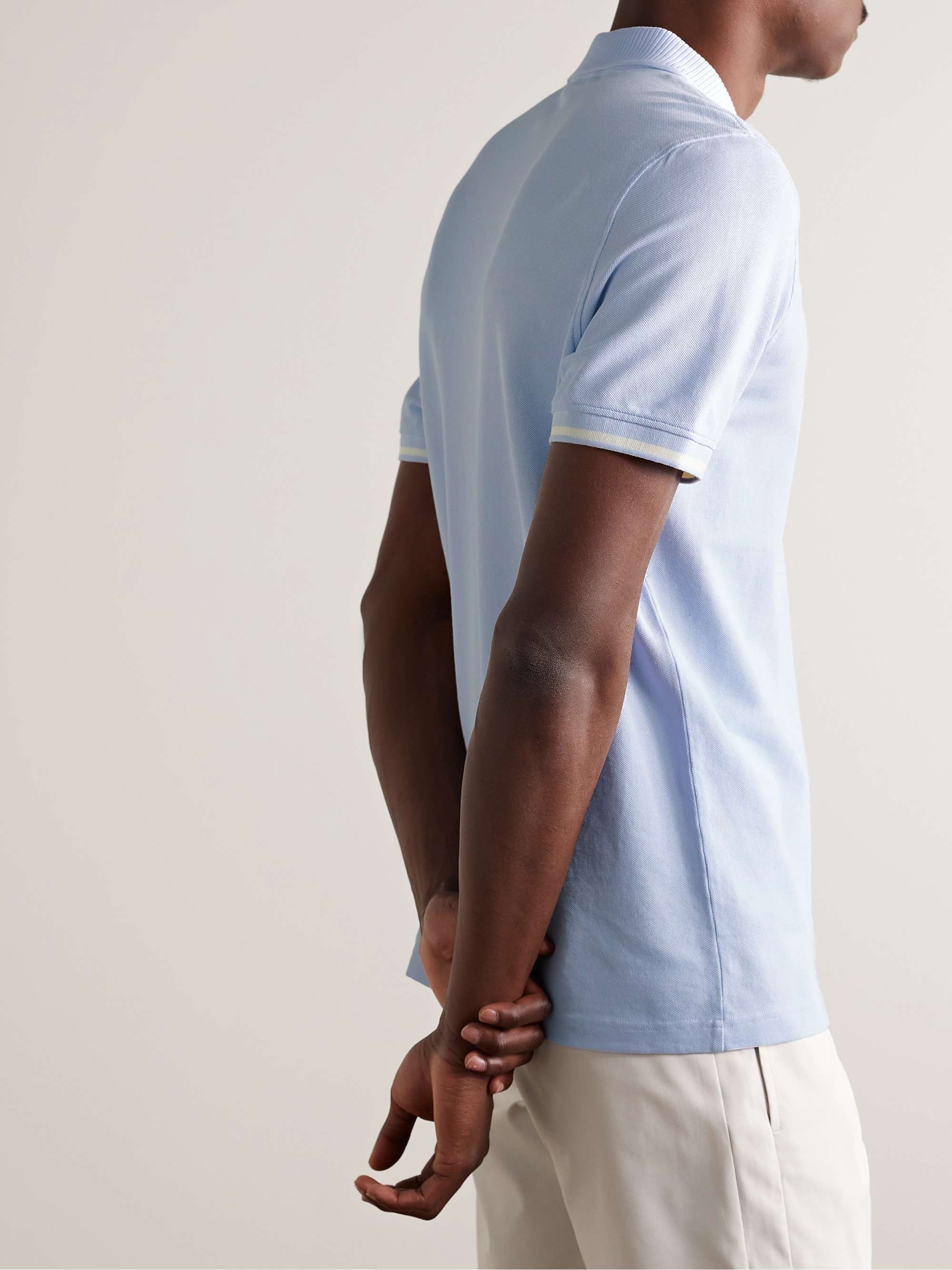 BOGNER Fion Slim-Fit Logo-Appliquéd Stretch-Cotton Piqué Polo Shirt