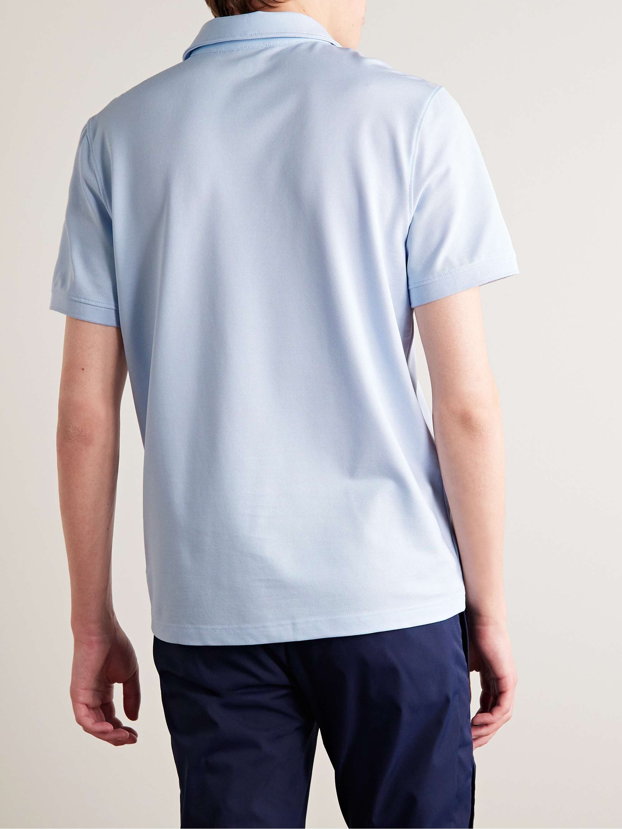 BOGNER Timo Logo-Appliquéd Striped Cotton-Blend Piqué Polo Shirt