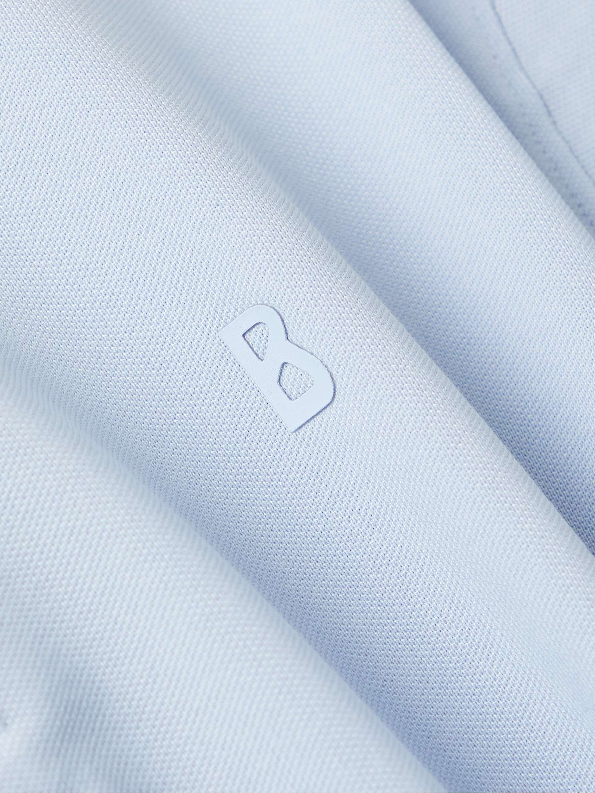 BOGNER Timo Logo-Appliquéd Striped Cotton-Blend Piqué Polo Shirt