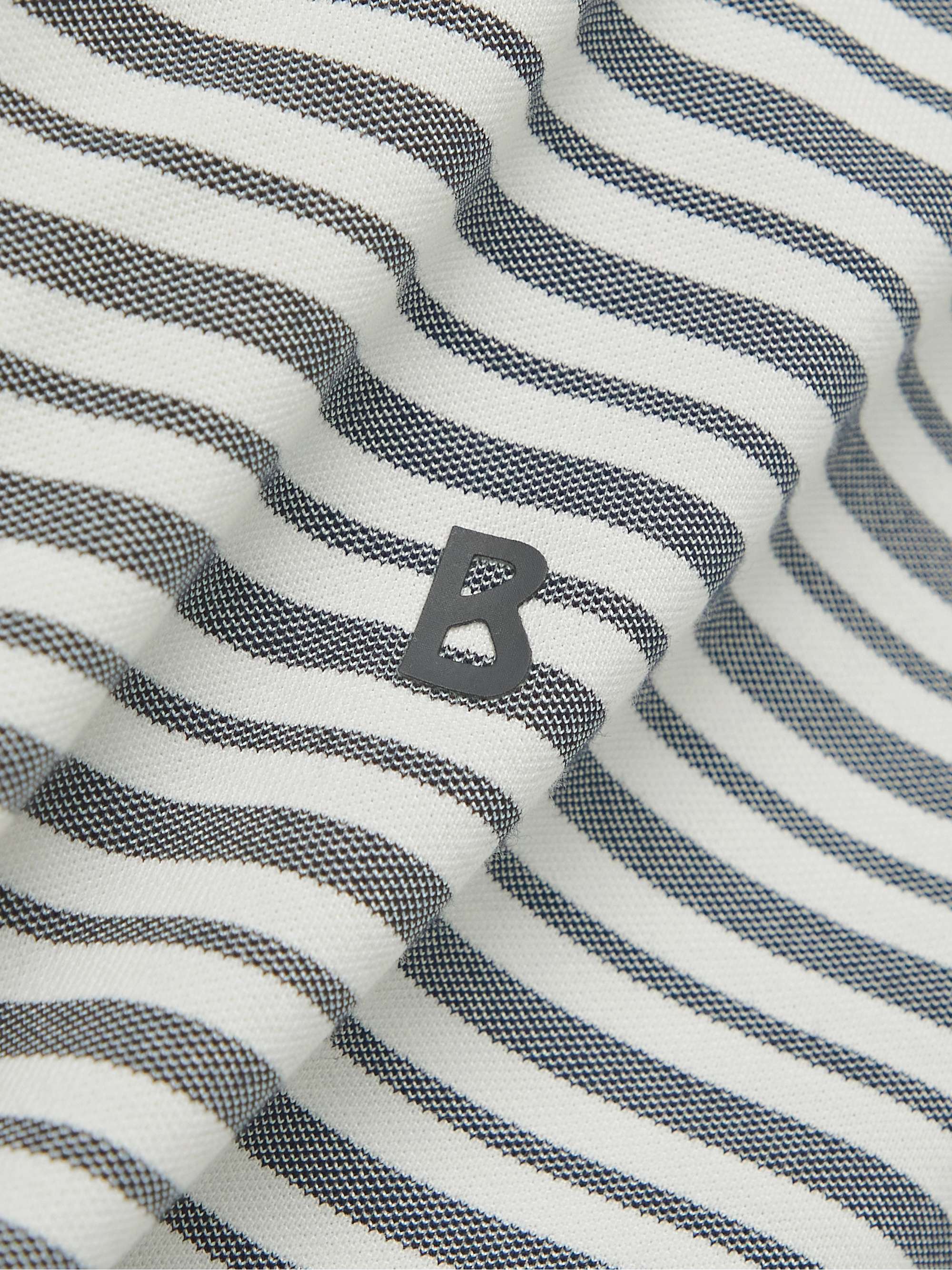 BOGNER Timo Logo-Appliquéd Striped Cotton-Blend Piqué Polo Shirt