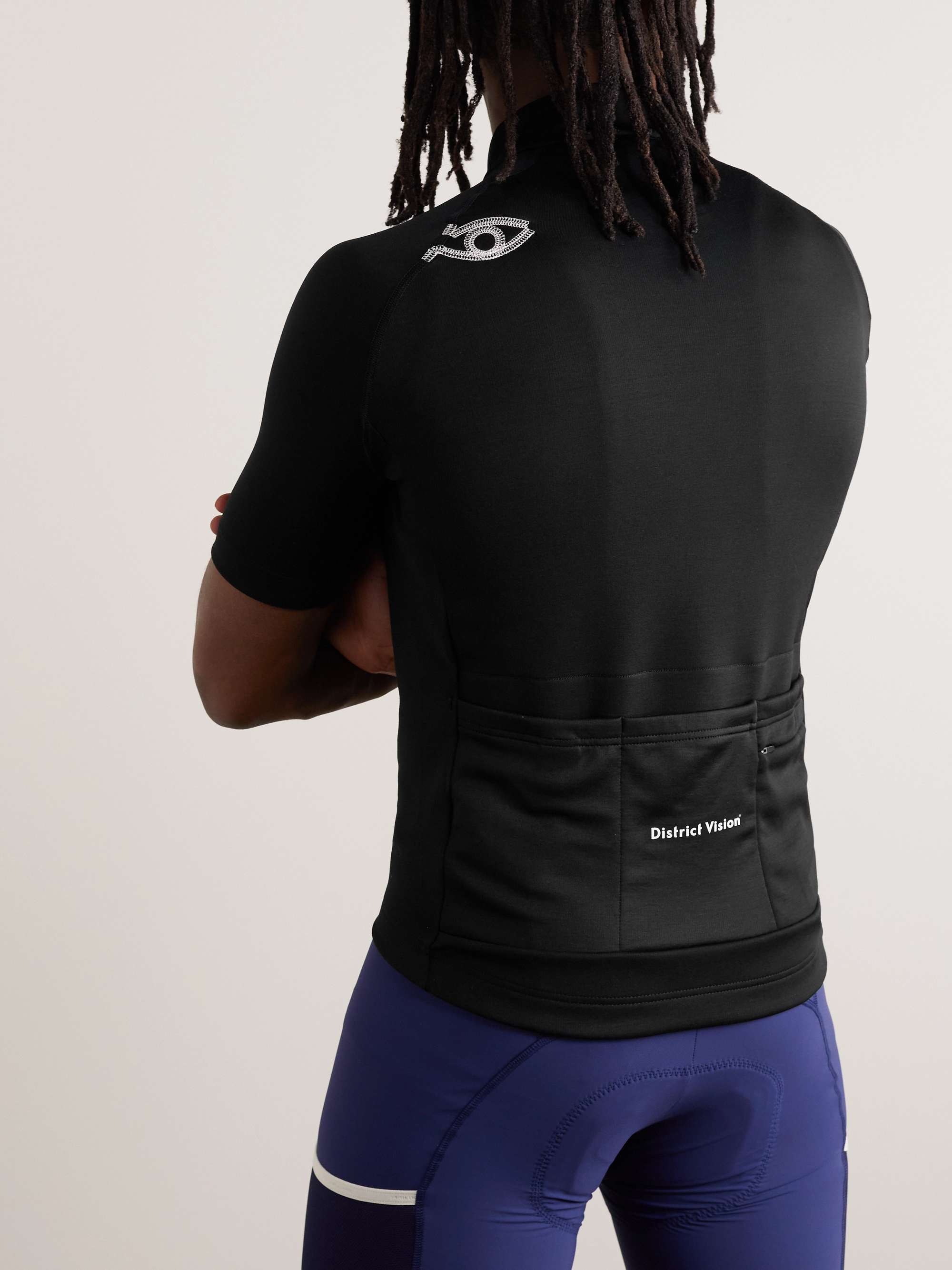 DISTRICT VISION Logo-Appliquéd Sportwool Cycling Jersey