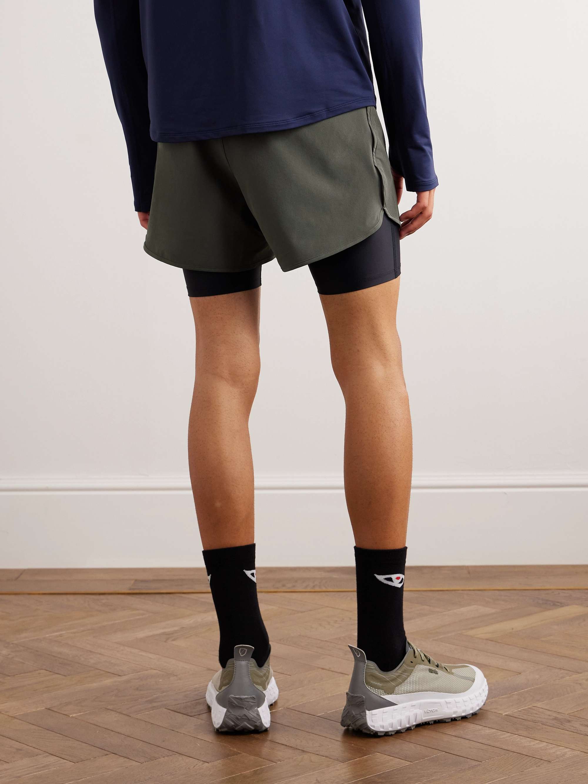 DISTRICT VISION Aaron Layered Mesh-Trimmed Shell Drawstring Shorts