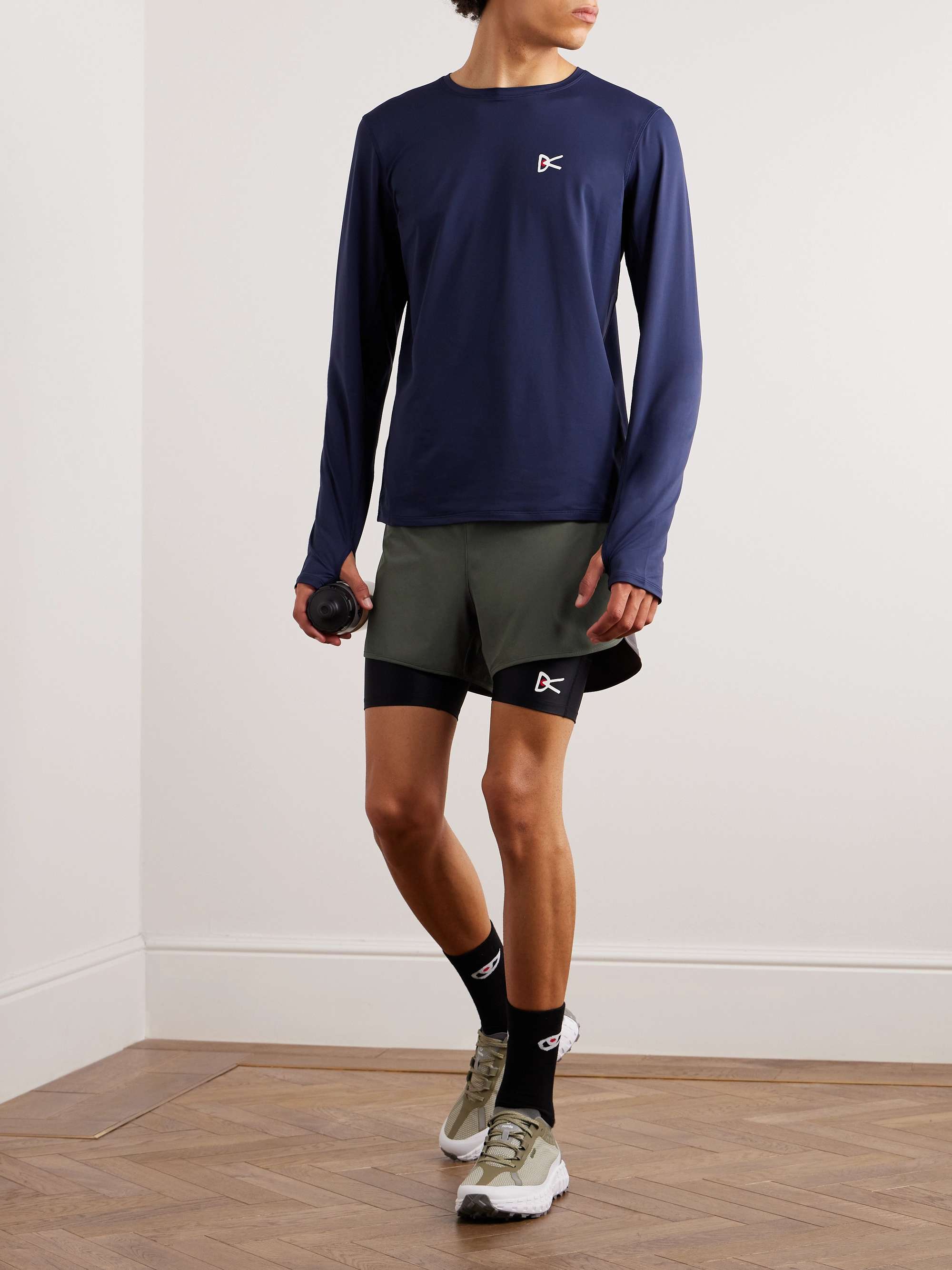 DISTRICT VISION Aaron Layered Mesh-Trimmed Shell Drawstring Shorts