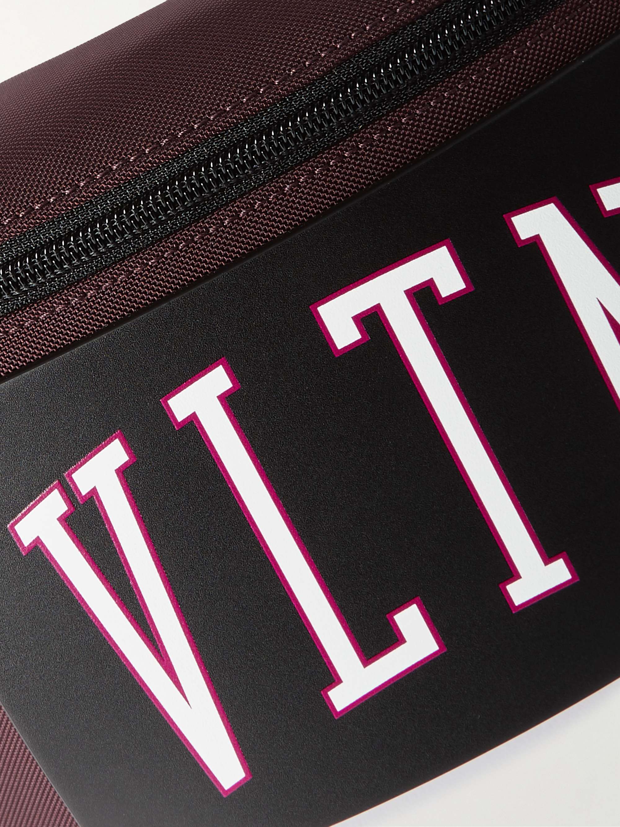 VALENTINO GARAVANI Valentino Garavani Logo-Print Leather-Trimmed Canvas Belt Bag
