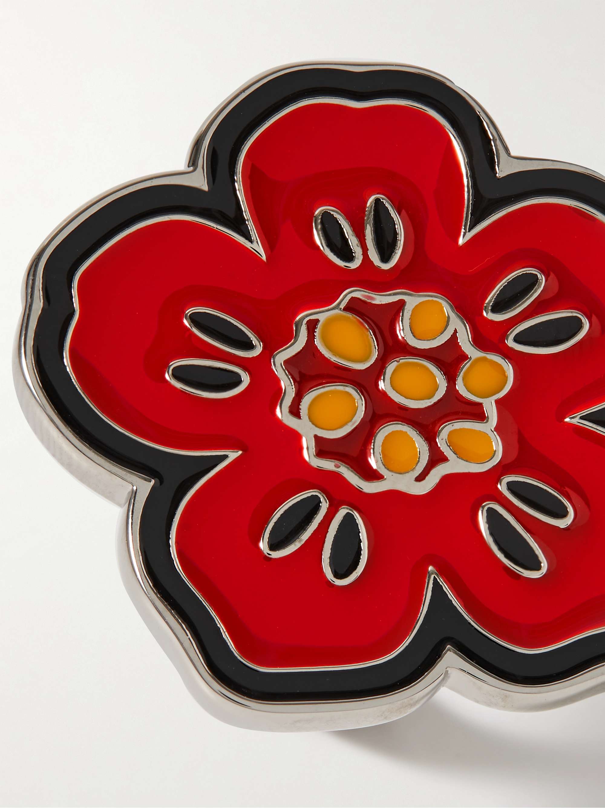 KENZO Boke Flower Adjustable Silver-Tone and Enamel Ring