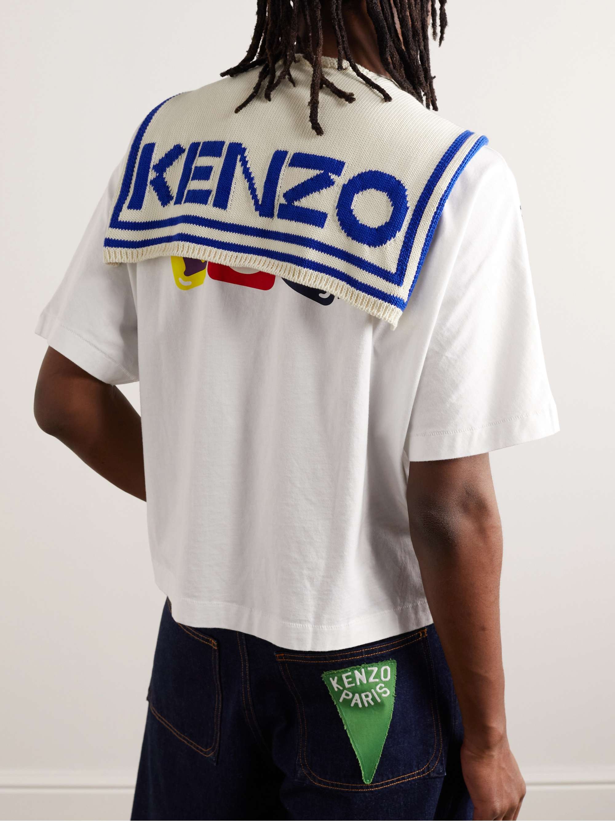 KENZO Logo-Jacquard Cotton Scarf | MR PORTER