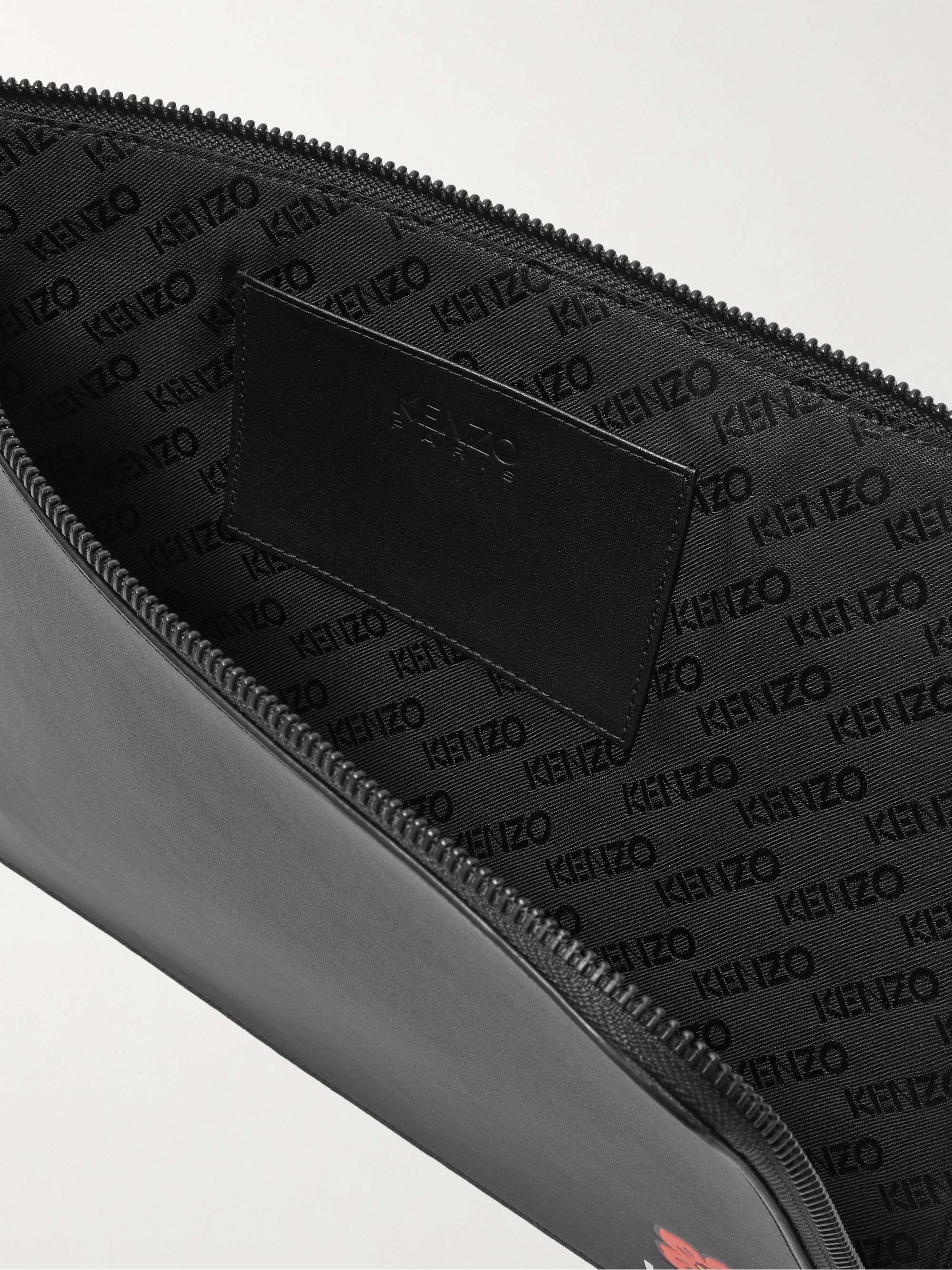 KENZO LogoPrint Leather Pouch for Men MR PORTER