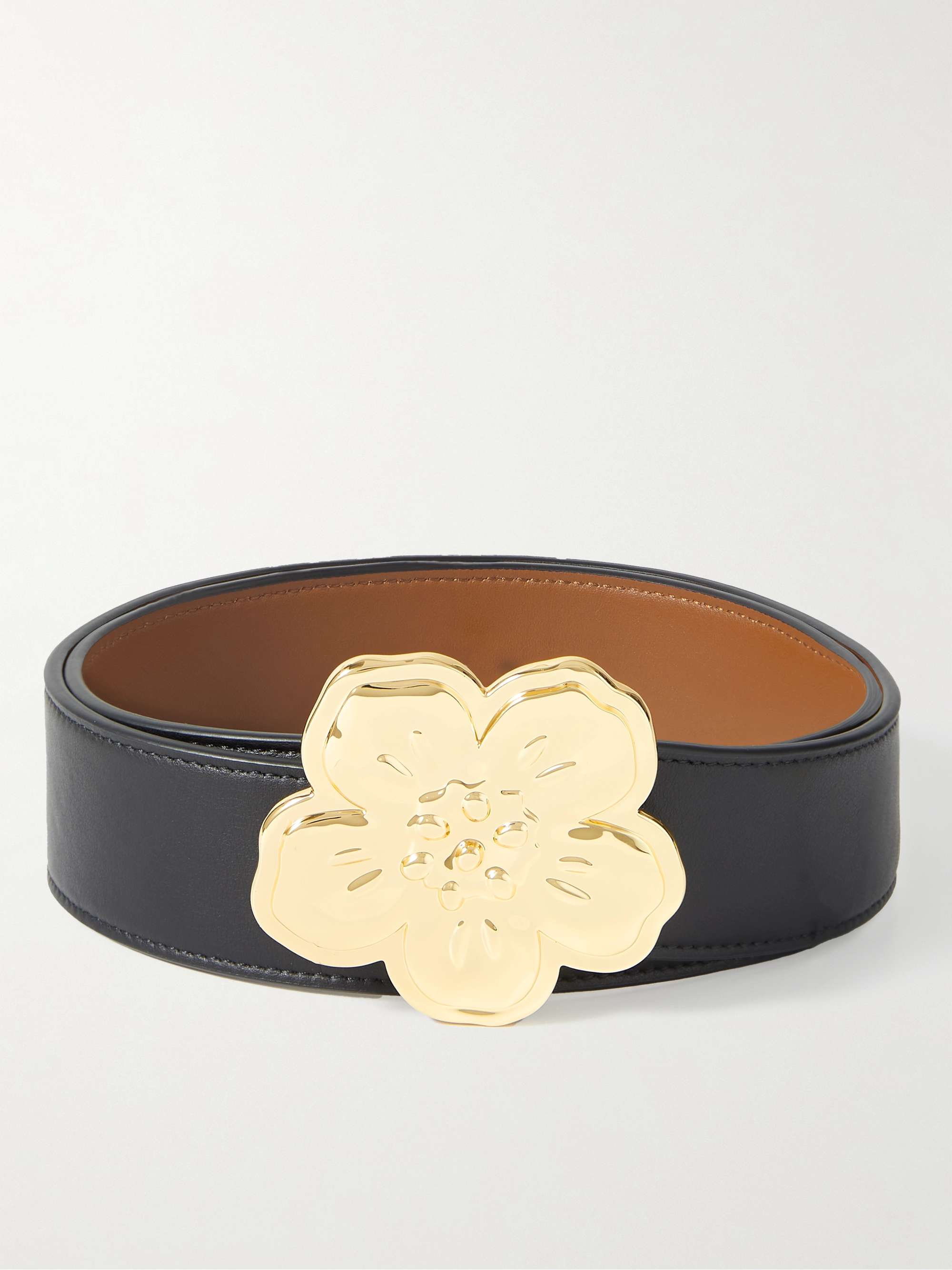 Black Gucci Signature / Brown Leather Reversible Belt