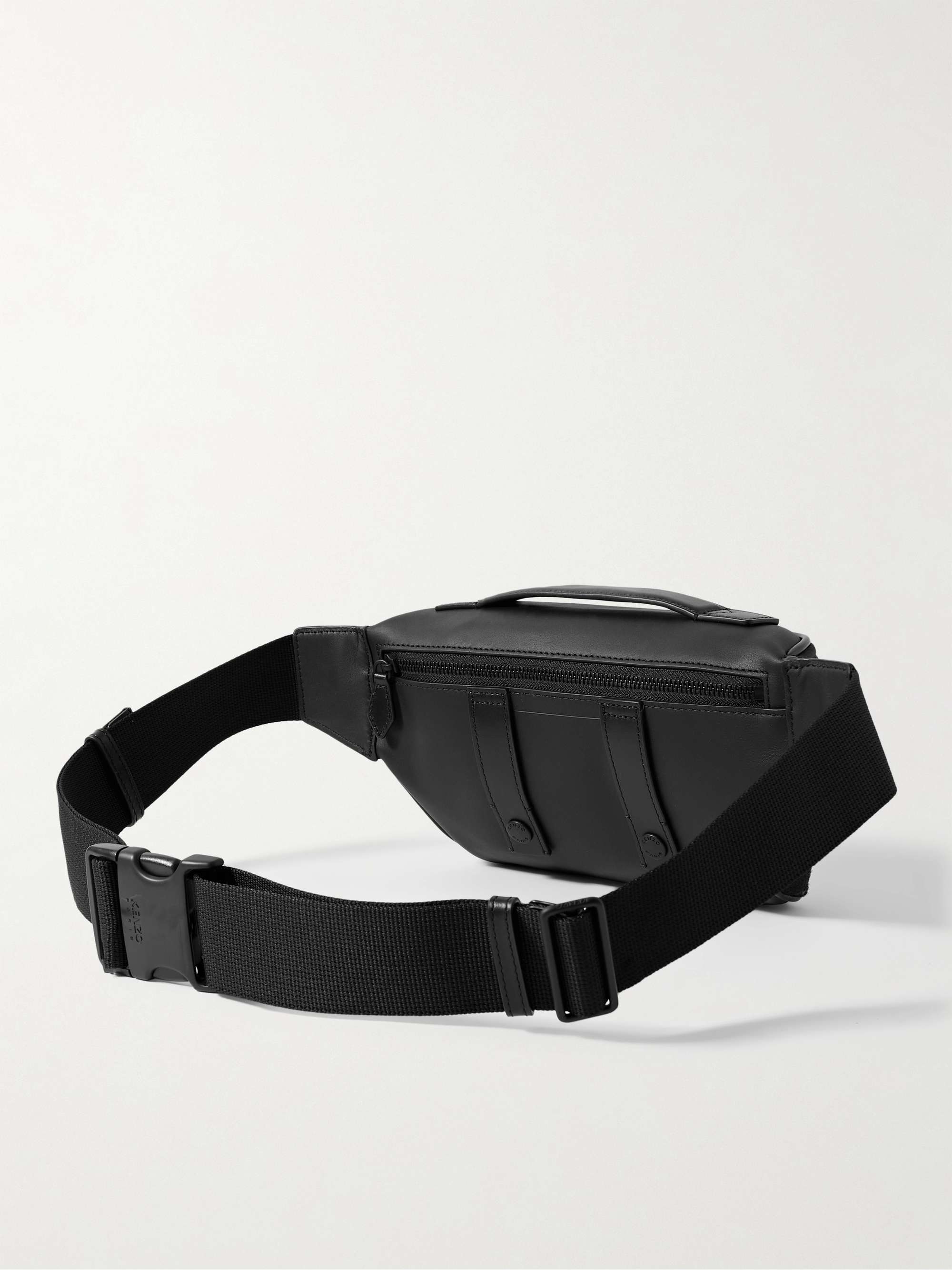KENZO Jungle Logo-Appliquéd Leather Belt Bag