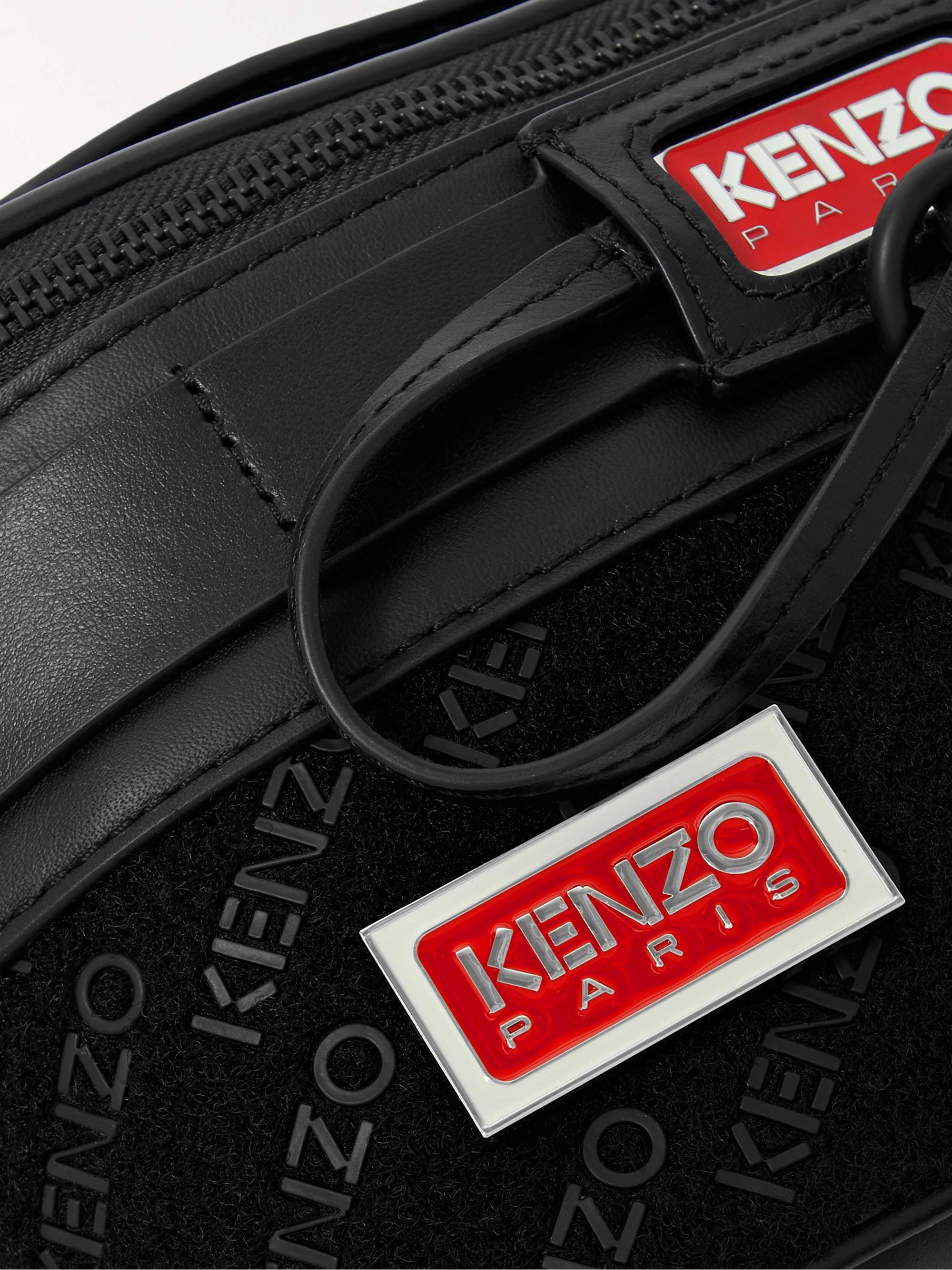 KENZO Jungle Logo-Appliquéd Leather Belt Bag